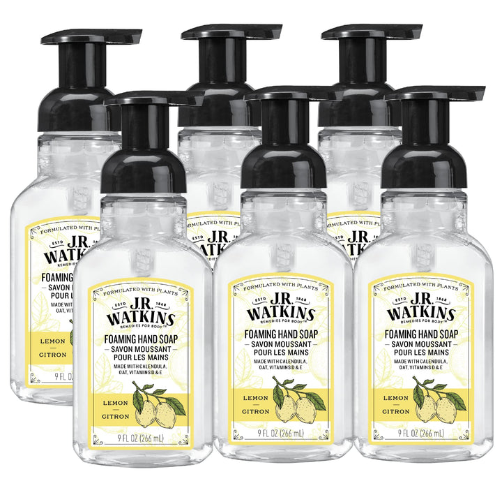 J.R. Watkins Natural Foaming Hand Soap, Lemon, 9 Ounce (pack of 6)