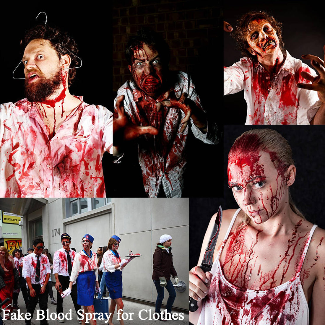 MEICOLY Blood Splatter, 2.1oz Fake Blood Spray, Halloween Liquid Blood for Clothes, Zombie Bride, Vampire and Monster SFX Scary Clown Makeup & Dress Up,Dark,1 Pack