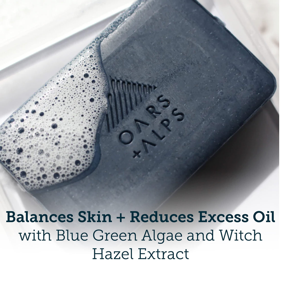 Oars + Alps Natural Exfoliating Blue Charcoal Oars Bar Soap | Deep Clean, Activated Charcoal, Body Scrub, Non-Toxic.