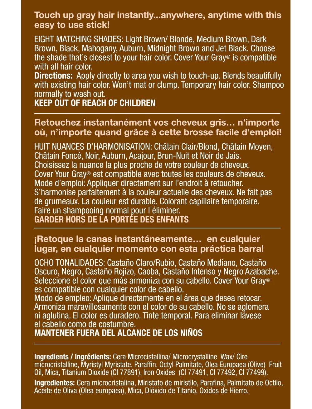 Cover Your Gray - Touch-Up Stick Dark Brown AD