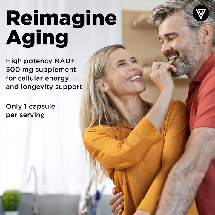 Vital Vitamins NAD Plus Supplement - Made with Liposomal Delivery - Cellular Anti-Aging Support, Energy, Focus - NAD+ (Nicotinamide Adenine Dinucleotide) for Men & Women - 30 Capsules