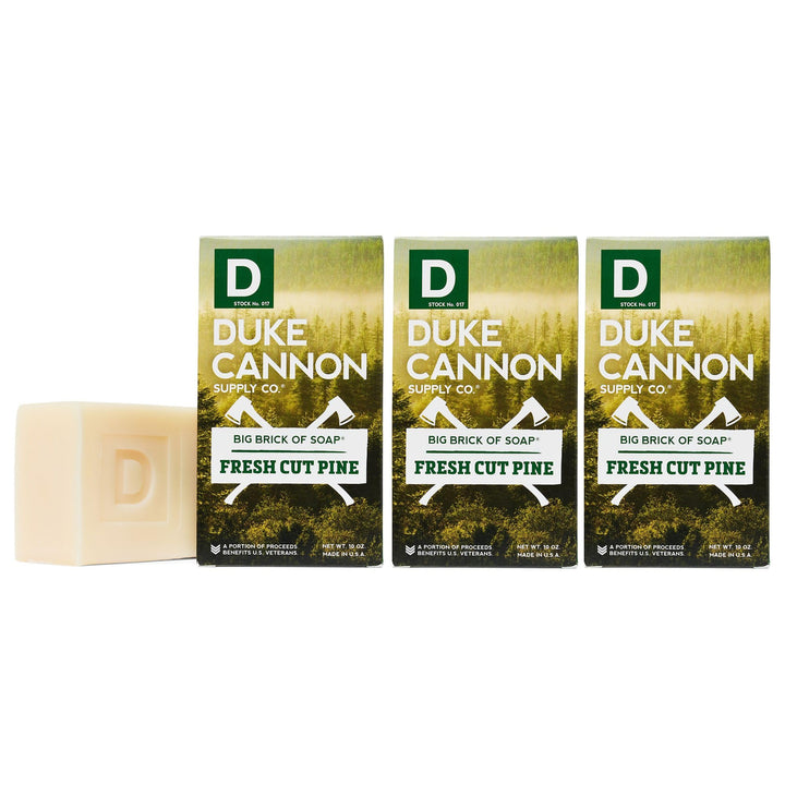 Duke Cannon Great American Frontier Men's Big Brick of Soap - Fresh Cut Pine, 10oz (3 pack)