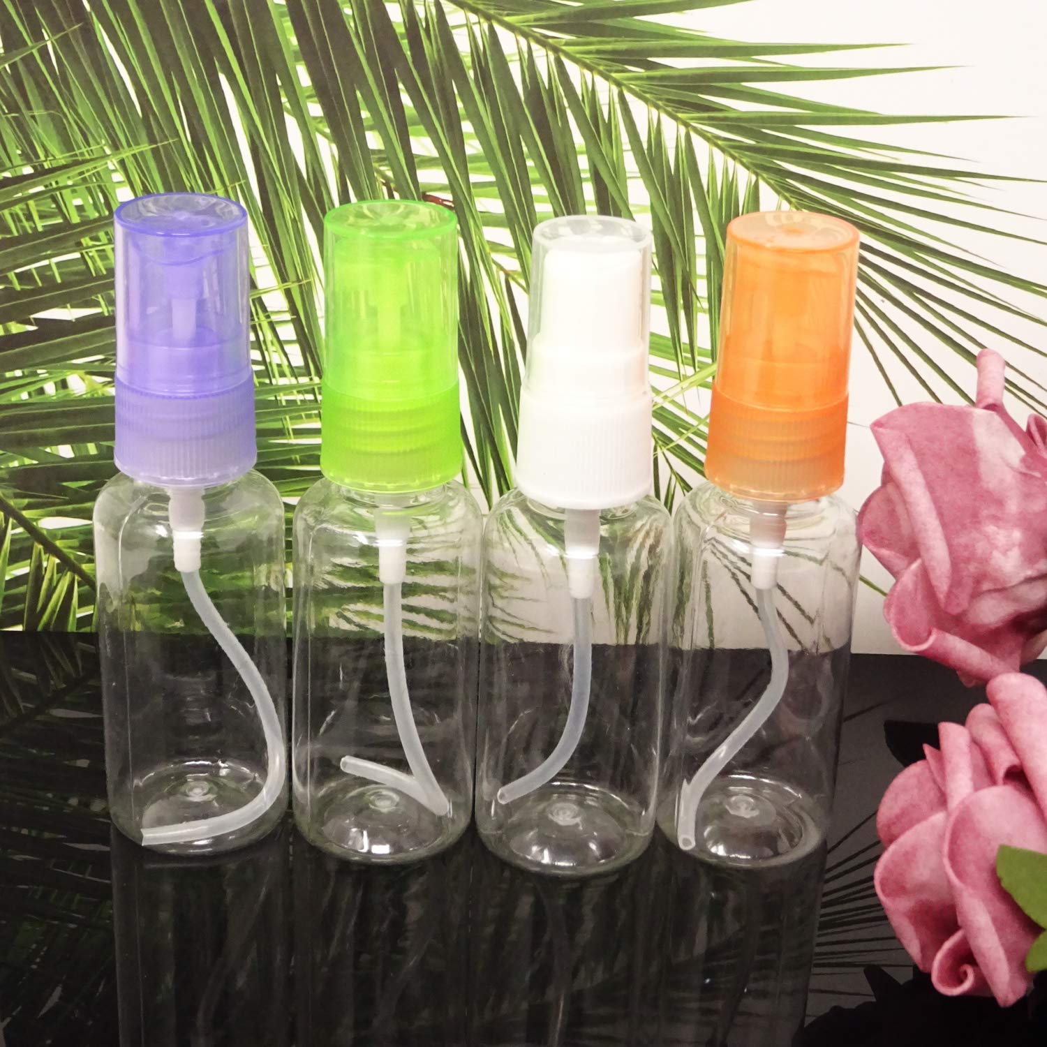 Honbay 4PCS Portable Refillable Plastic Fine Mist Perfume Spray Bottle Transparent Empty Spray Sprayer Bottle Cosmetic Spray Bottles Transparent Travel Small Bottles (30ML)
