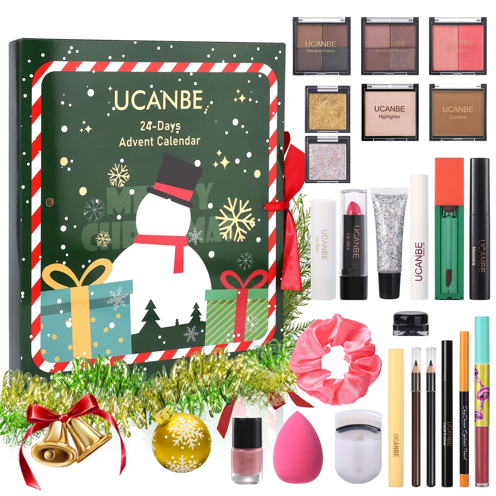 UCANBE Makeup Advent Calendar 2024 for Women Teens Girls, 24 Piece Christmas Holiday Gift Sets, Beauty & Cosmetic Surprises Countdown