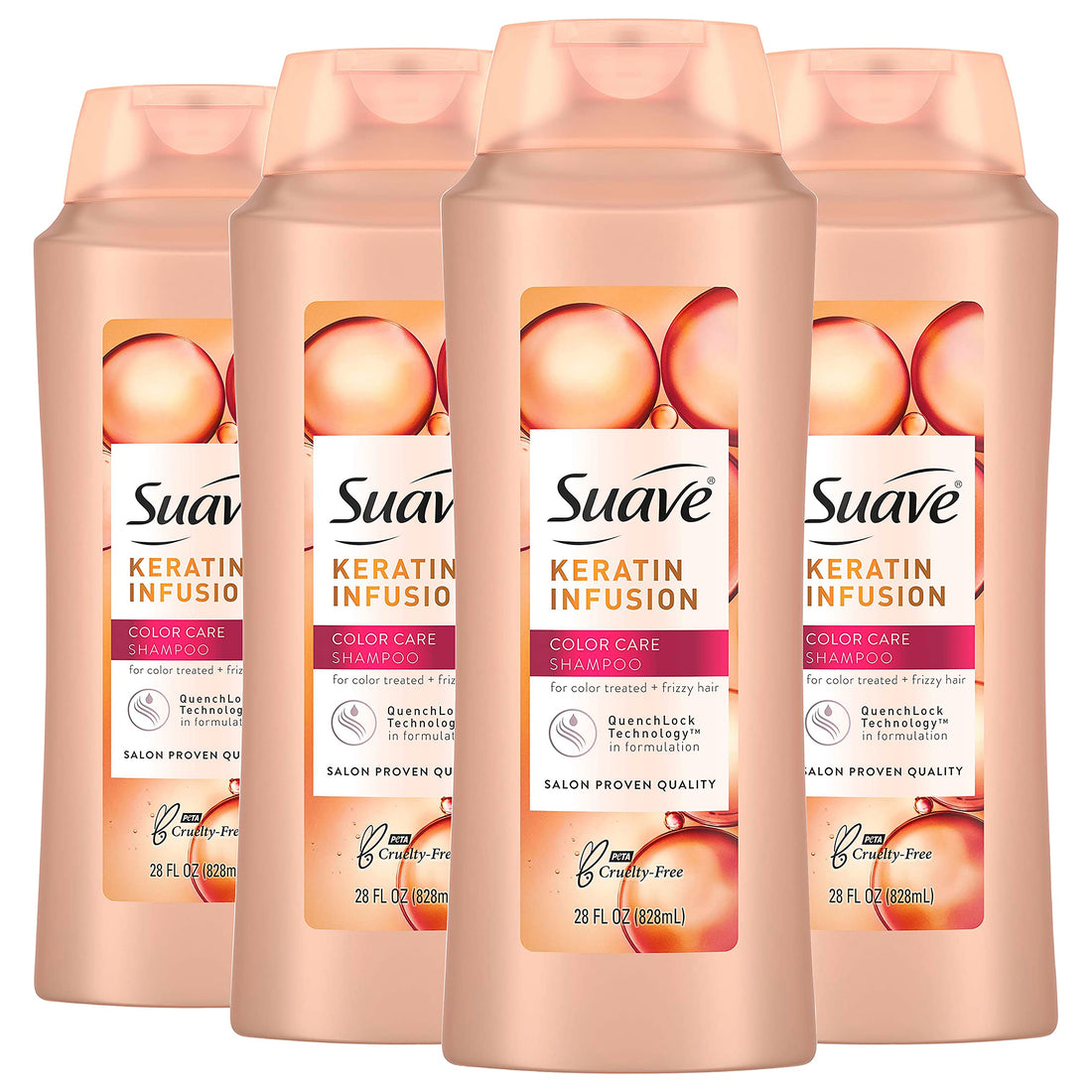 Suave Professionals Color Care Shampoo, Keratin Infusion 28 oz, Pack of 4