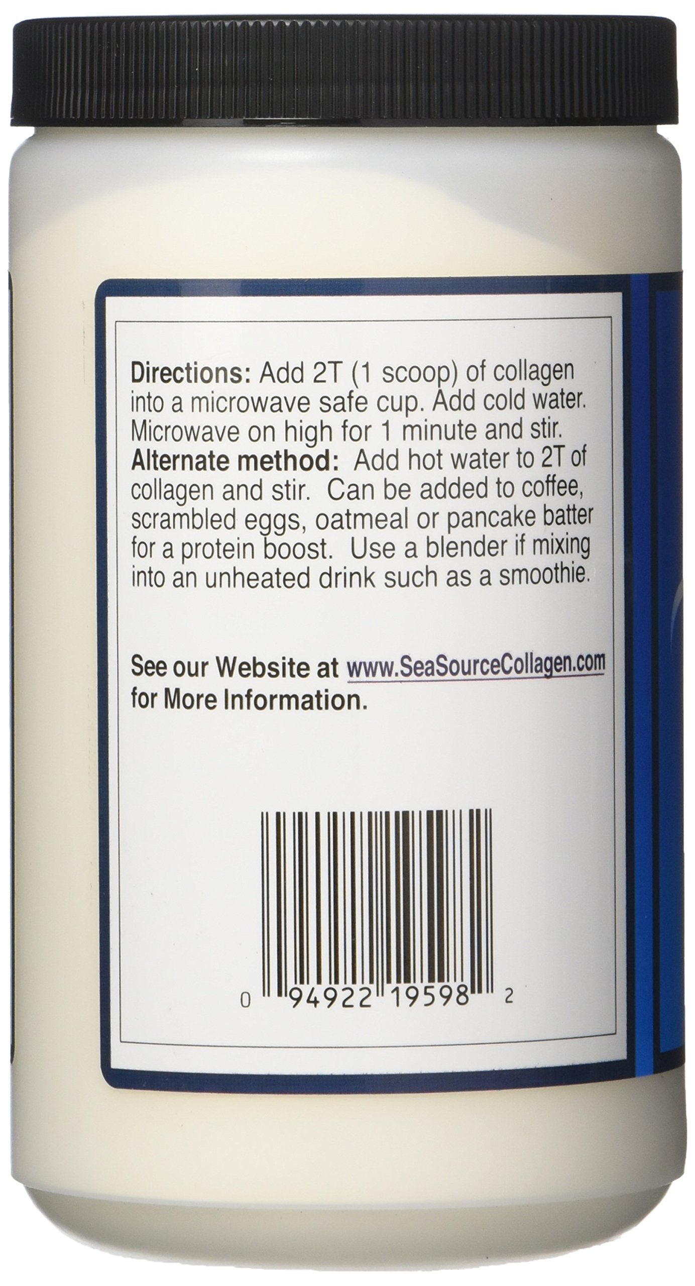 SeaSource™ Collagen Pure HYDROLYZED Fish Collagen Dietary Supplement Powder - Made in Canada from The Skins of Wild Caught Cod.