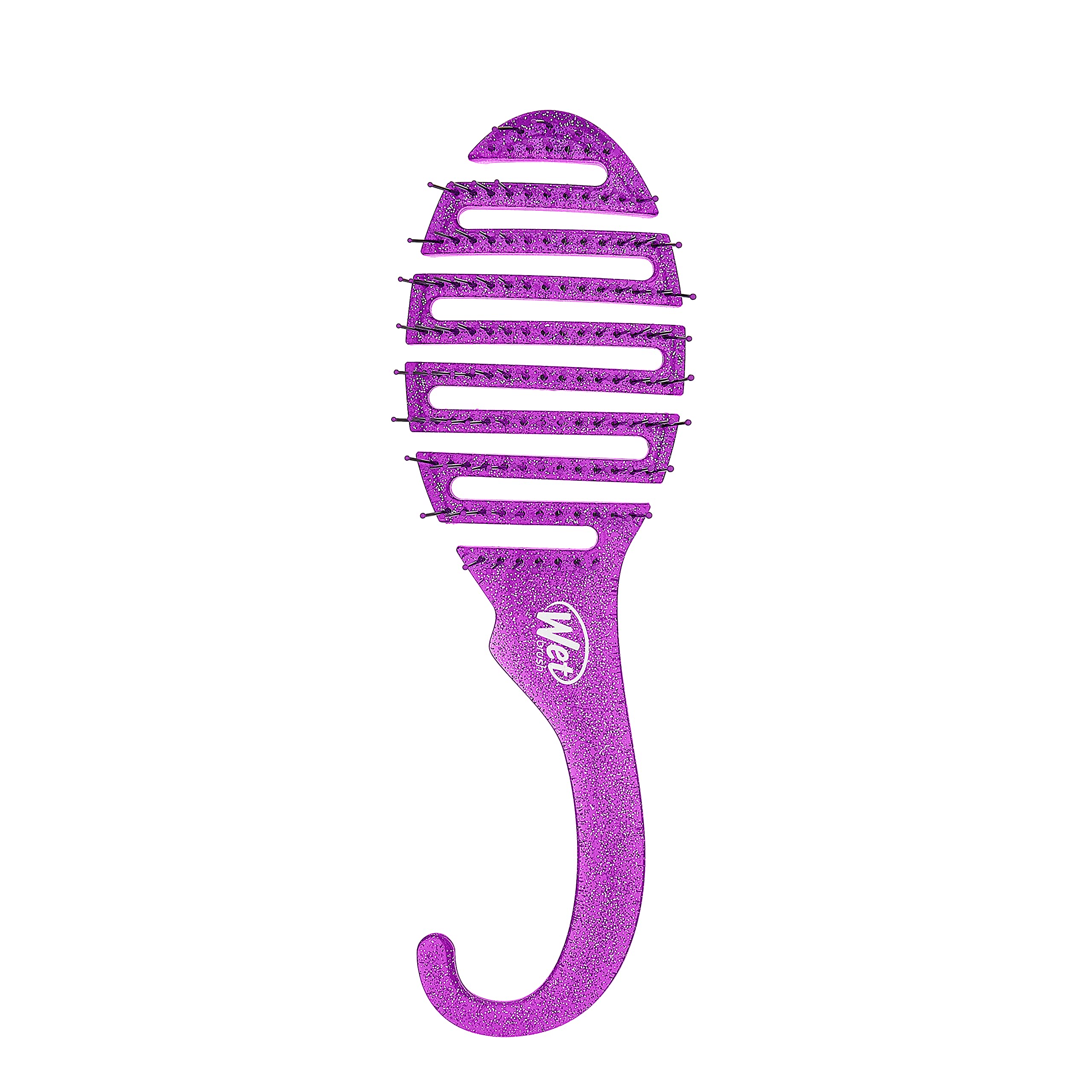 Wet Brush Shower Detangler Hair Brush - Purple Glitter - Ultra-Soft IntelliFlex Bristles with Hangable Design - Detangling Comb Protects Against Split Ends & Breakage - Pain-Free for Wet & Dry Hair