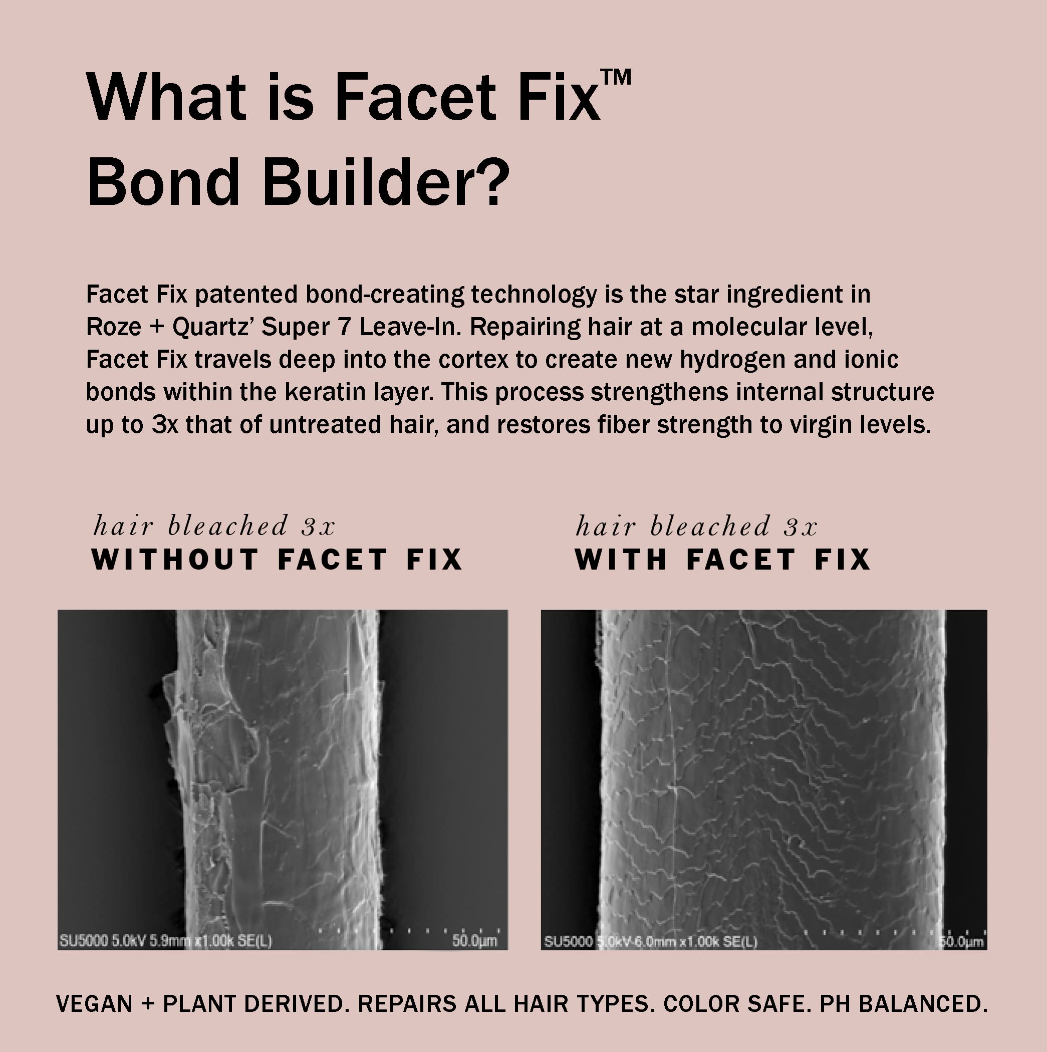 Roze + Quartz® Super 7 Leave-In Conditioner • Seven Benefits for All Hair Types (3.3oz)