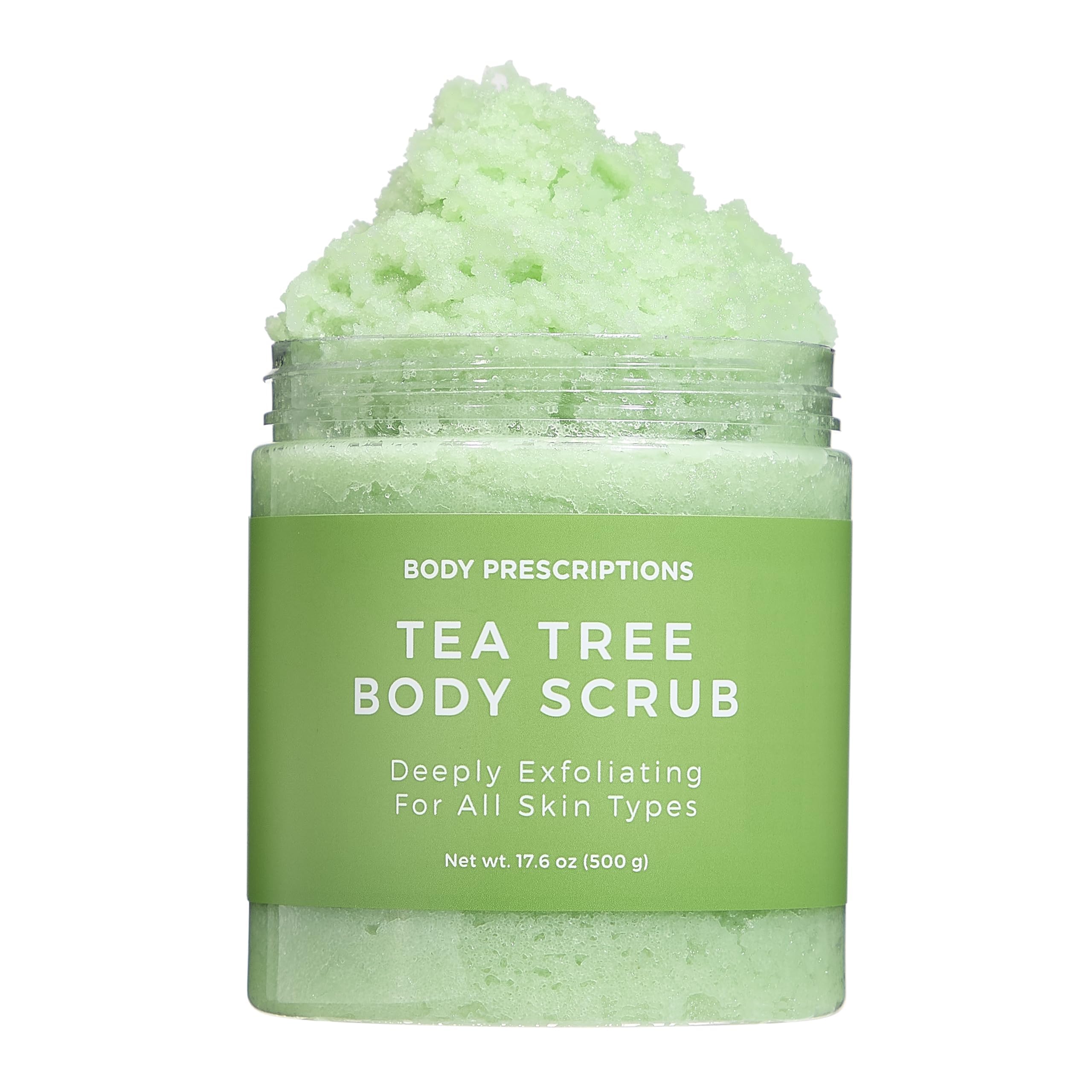 Body Prescription Deep Exfoliating Body Scrub - Cruelty-Free Formula for All Skin Types, 17.64 Ounce (Pack of 1), Tea Tree