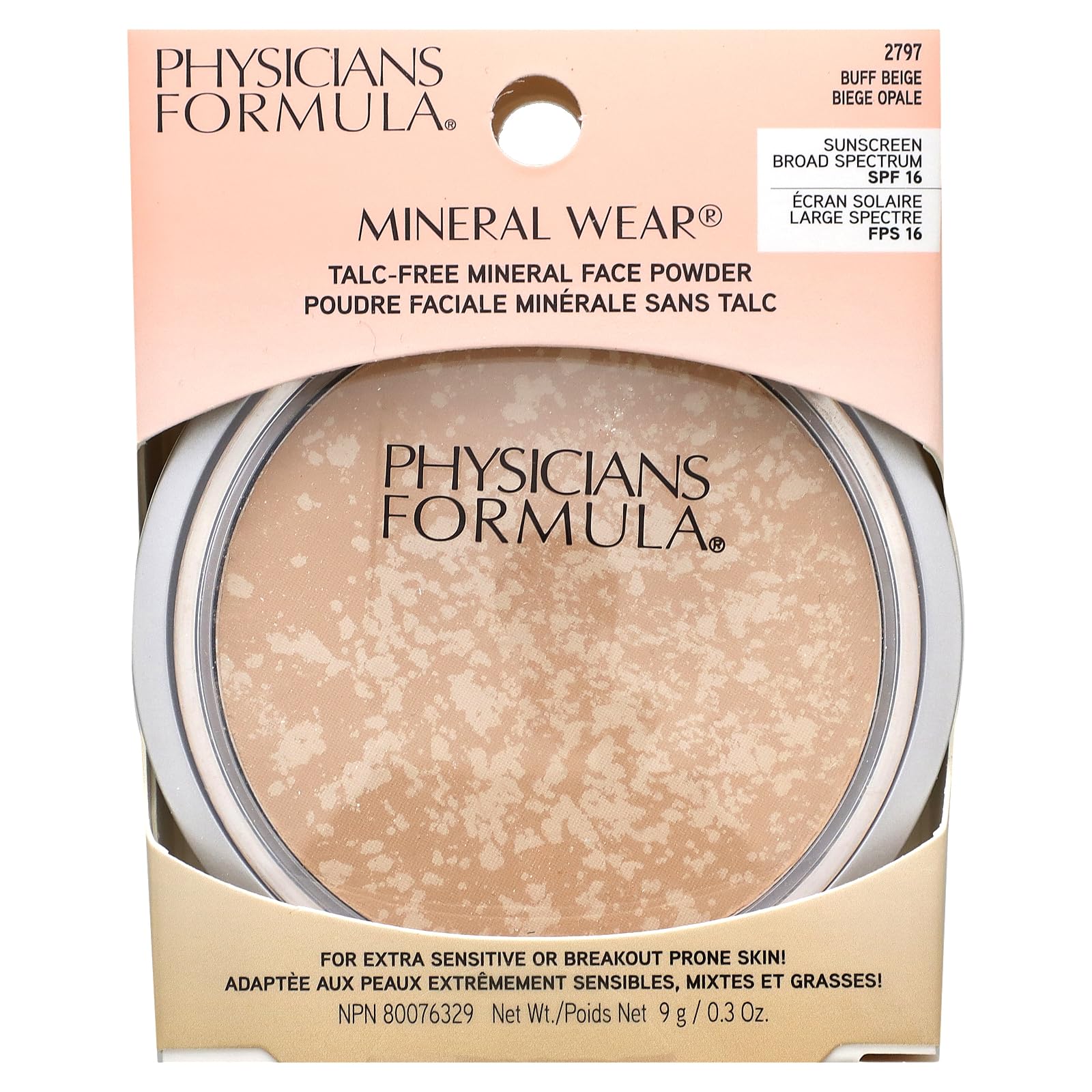 Physicians Formula Mineral Wear Pressed Powder, Buff Beige, 0.30 Ounce