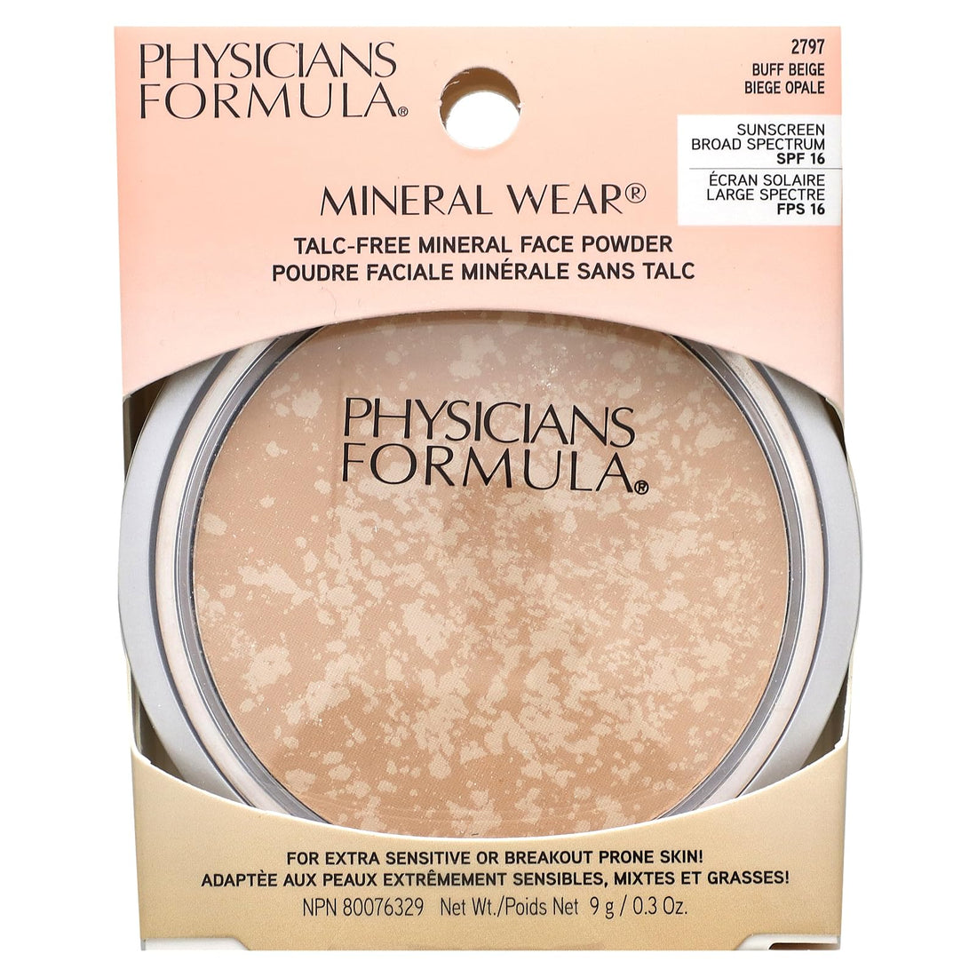 Physicians Formula Mineral Wear Pressed Powder, Buff Beige, 0.30 Ounce