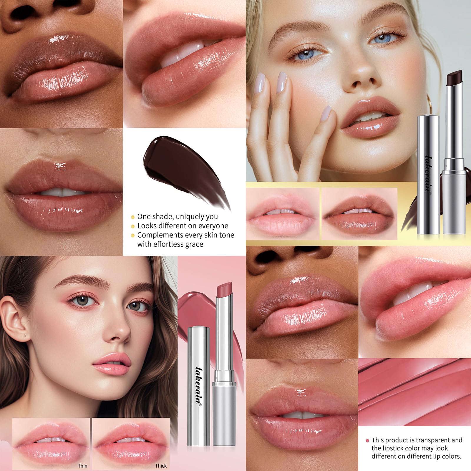 2PCS Almost Lipstick Tinted Lip Balm, Hydrating Sheer Formula Lip Care Balm, Natural Glossy Finish, Moisturizing Lipstick for Repairing Dry Lip