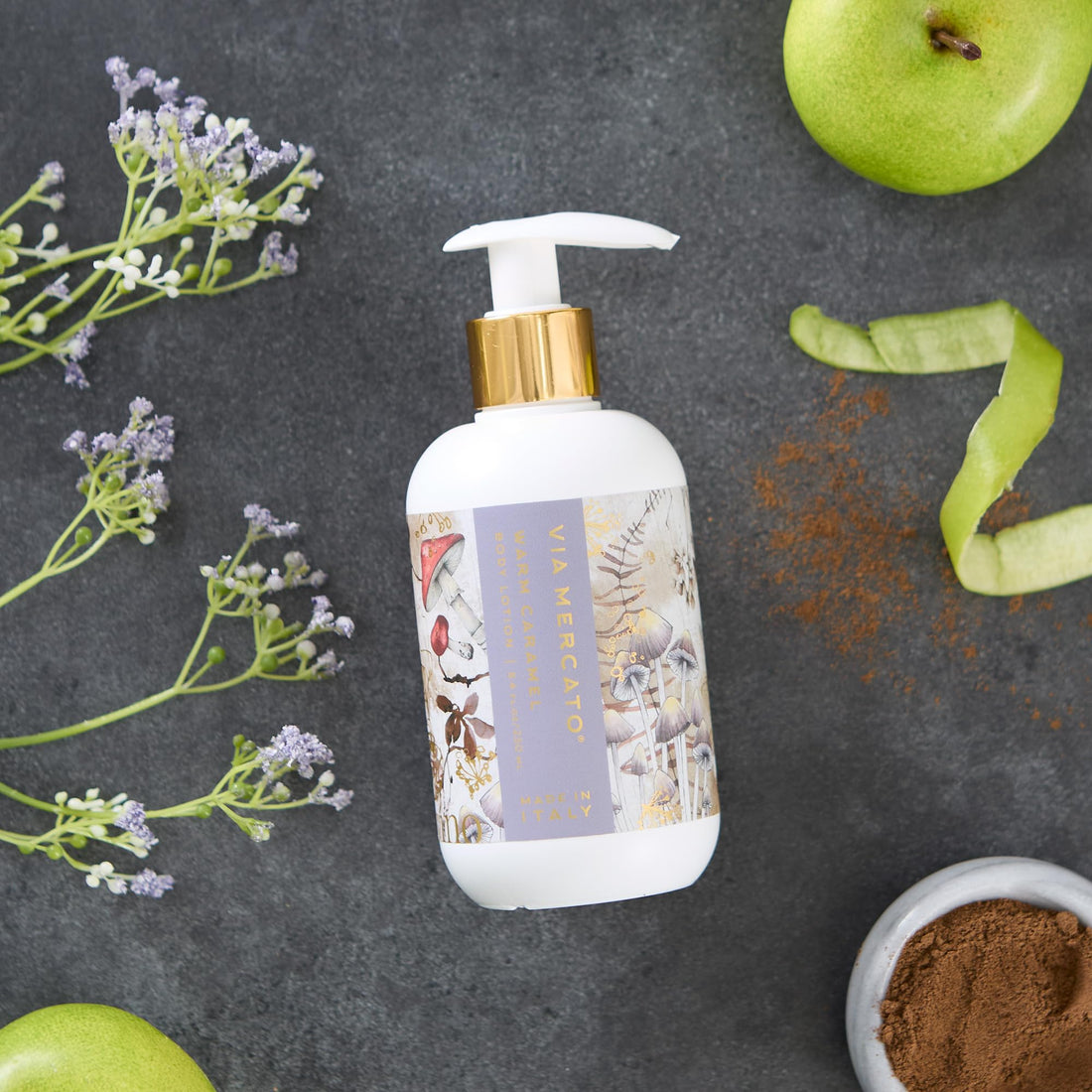 Via Mercato Autunno 8.4 Fl Oz Body Lotion, Moisturizing, Non-Greasy Formula, Warm Caramel