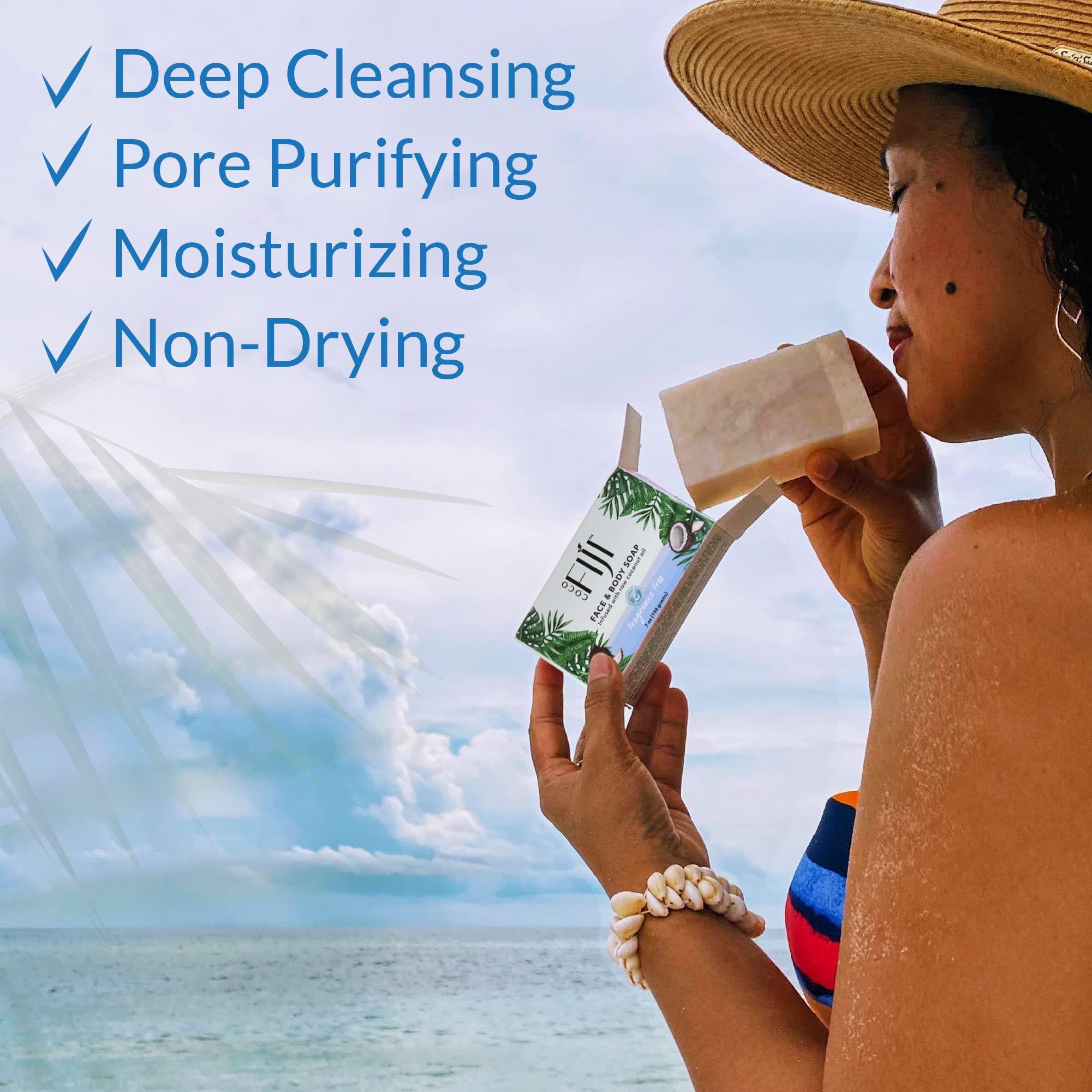 Coco Fiji, Coconut Oil Infused Soap, Fragrance 7oz (3pk)