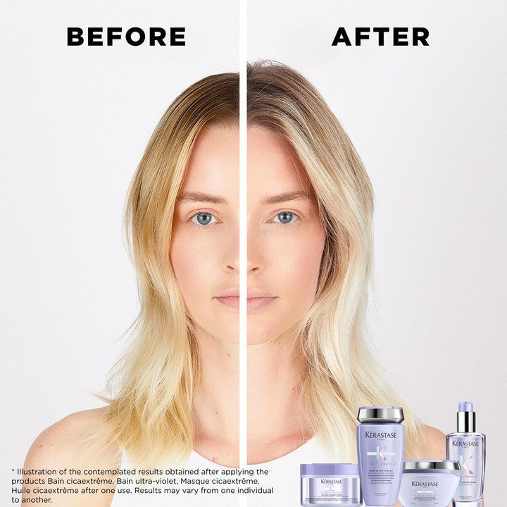 Kérastase Blond Absolu Hydrating Shampoo, Strengthening Conditioner & Heat-Protecting Leave-In Treatment Set For Bleached, Highlighted and Damaged Hair - Nourishes and Illuminates With Hyaluronic Acid
