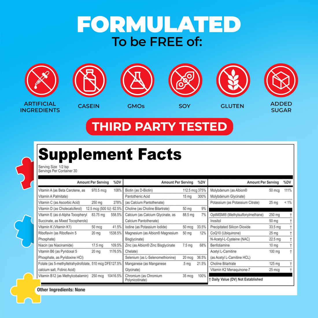 My Spectrum Heroes Kids Powder Multivitamin - Easy to Mix Powder Supplement, Better Absorption, Non-GMO, Non-Gluten, No Artificial Ingredients - Neural Help for Children on The Spectrum - 30 Servings