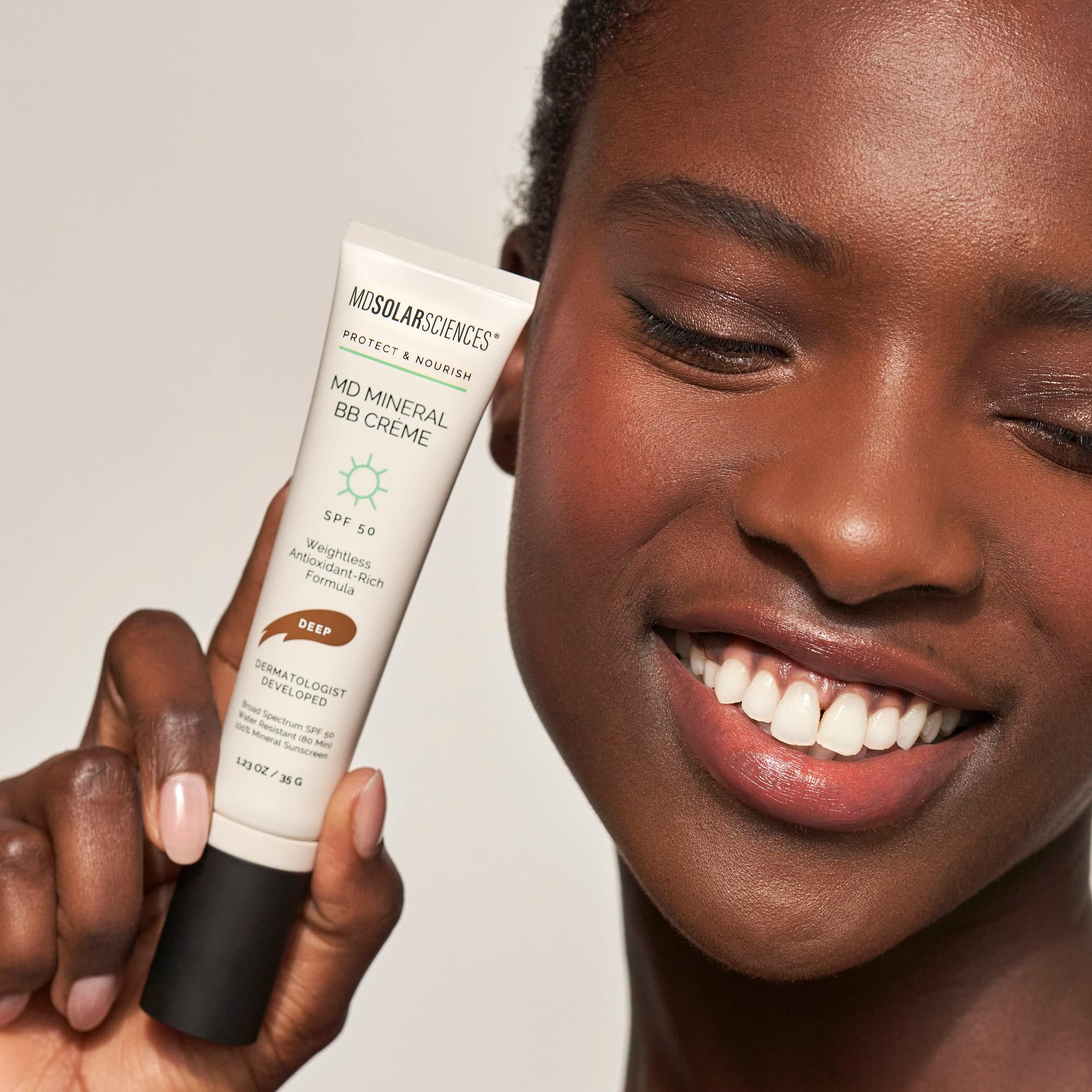 MDSolarSciences Crème Mineral Beauty Balm Sunscreen SPF 50 OilFree Tinted Matte BB Crème, 1.23 Oz, Deep Brown