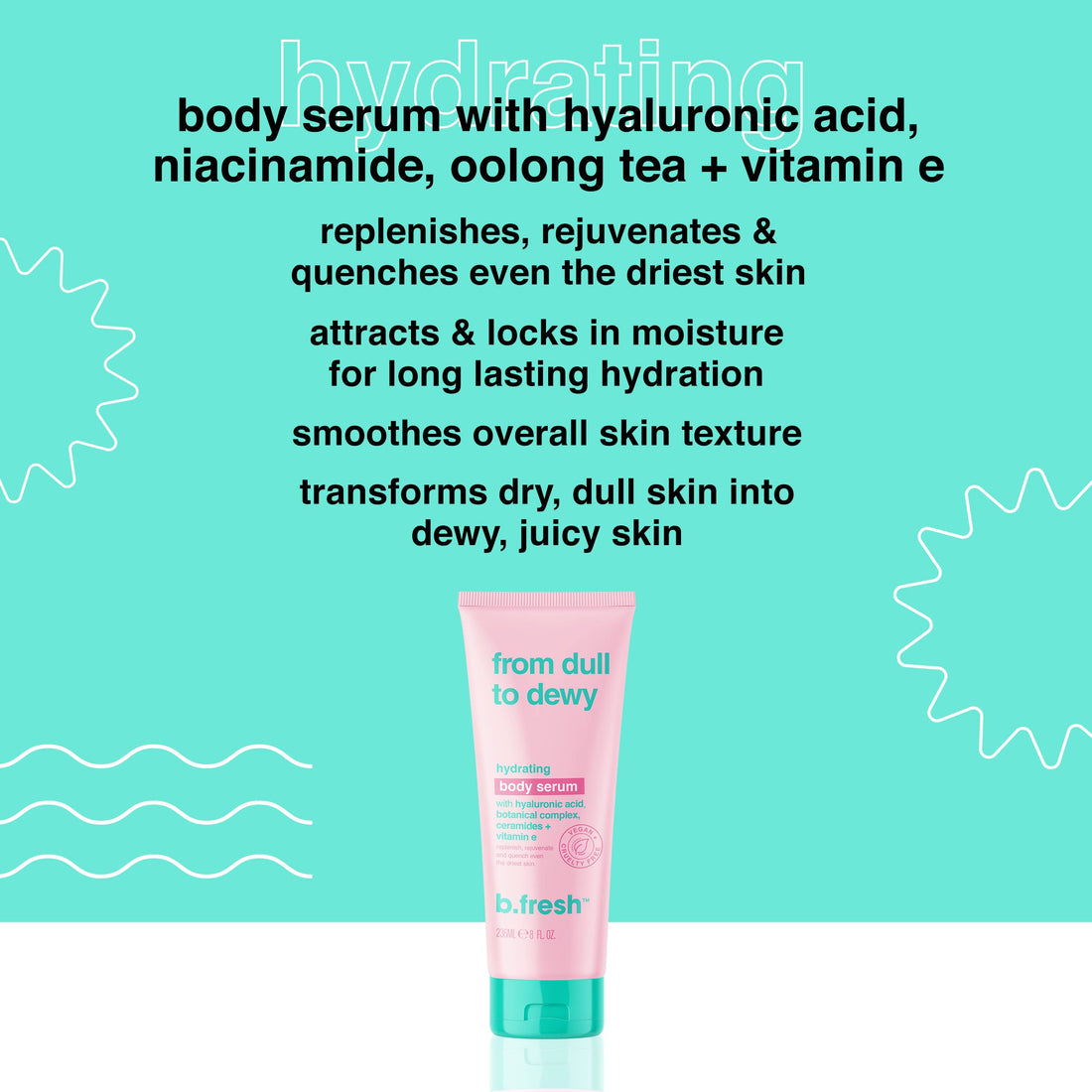 B.TAN Moisturizing Body Lotion | Hydrating Body Serum - Renew Dry Skin with Hyaluronic Acid, Botanical Complex, Ceramides + Vitamin E for an Ultra Glow, 8 Fl Oz