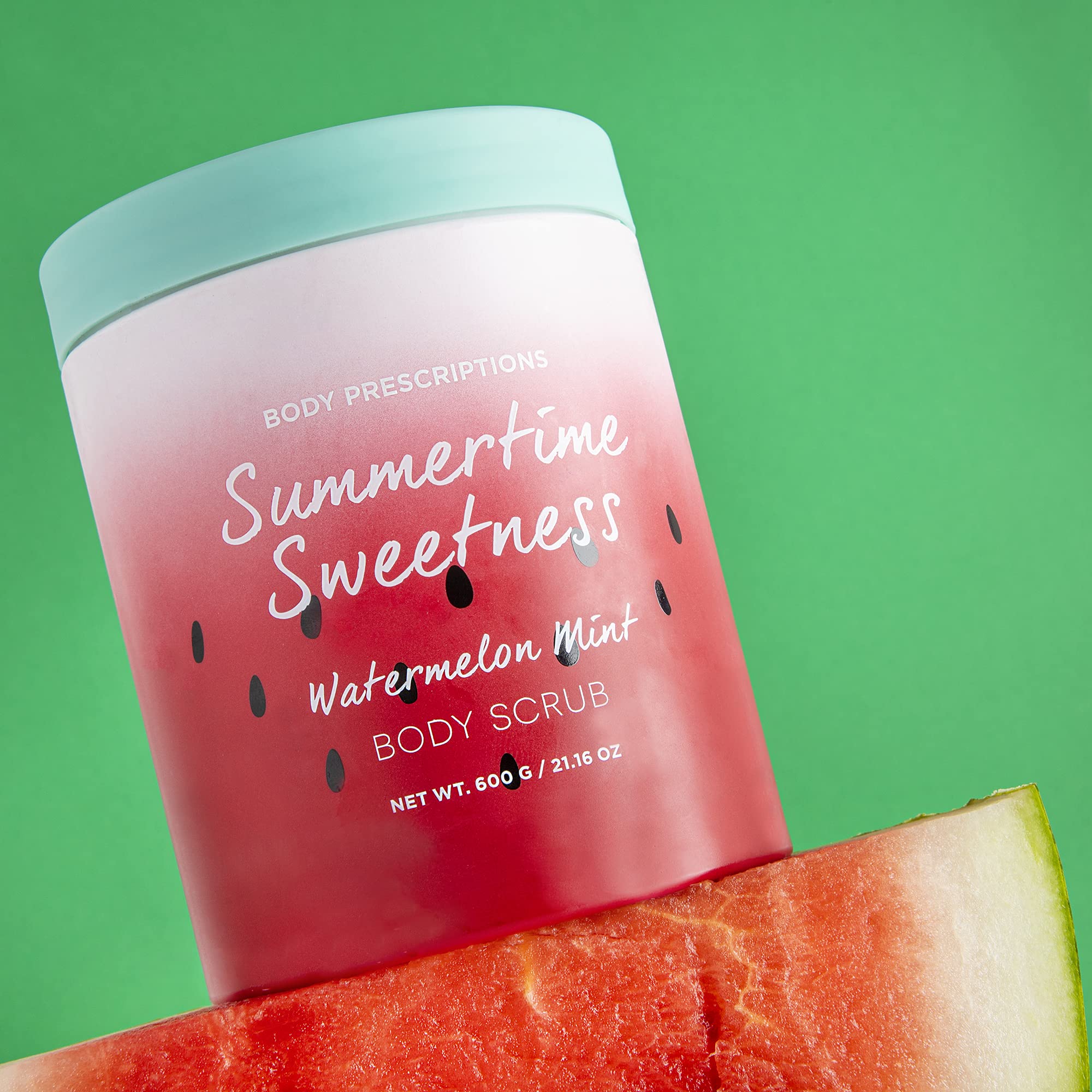 Body Prescriptions Summertime Sweetness Body Scrub, Exfoliating Body Wash, for Nourished and Ultra Smooth Skin, Cleanser Infused with Watermelon and Mint