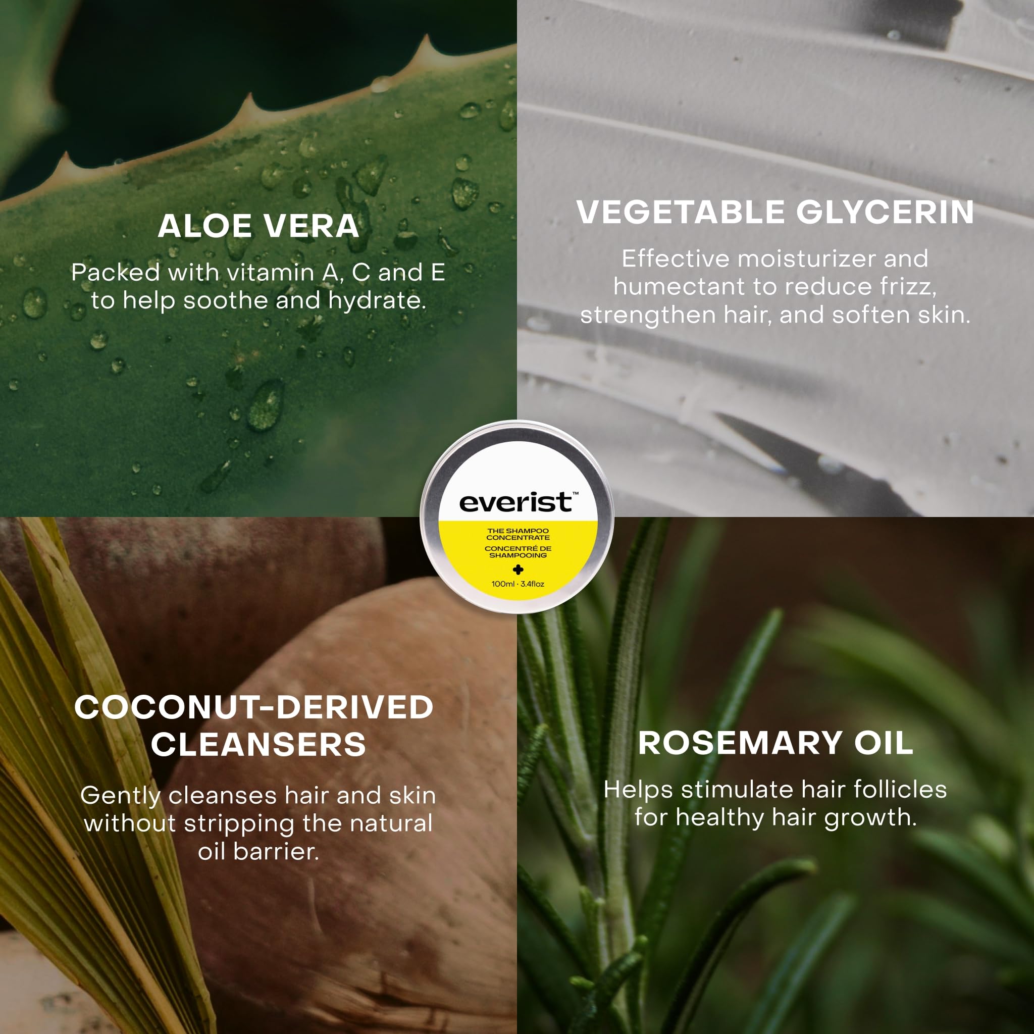 Everist The Haircare Meets Skincare Set, Deep Hydration and Smoothing, Plant-based, Color-safe, 50+ Uses, 3.4 fl oz Each, Tins