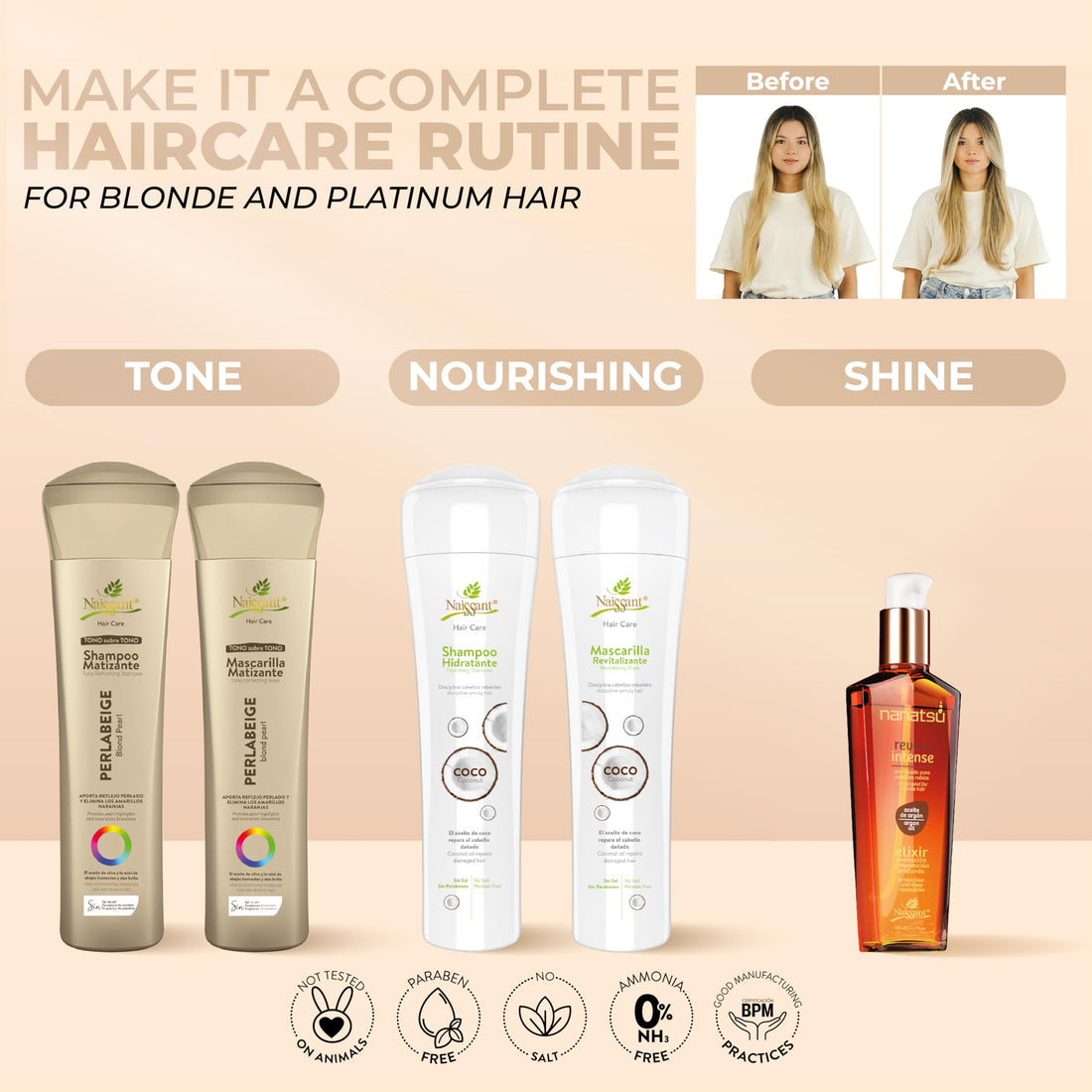 Naissant Purple Shampoo Blond Pearl Perla Beige, 10.1 fl. oz.