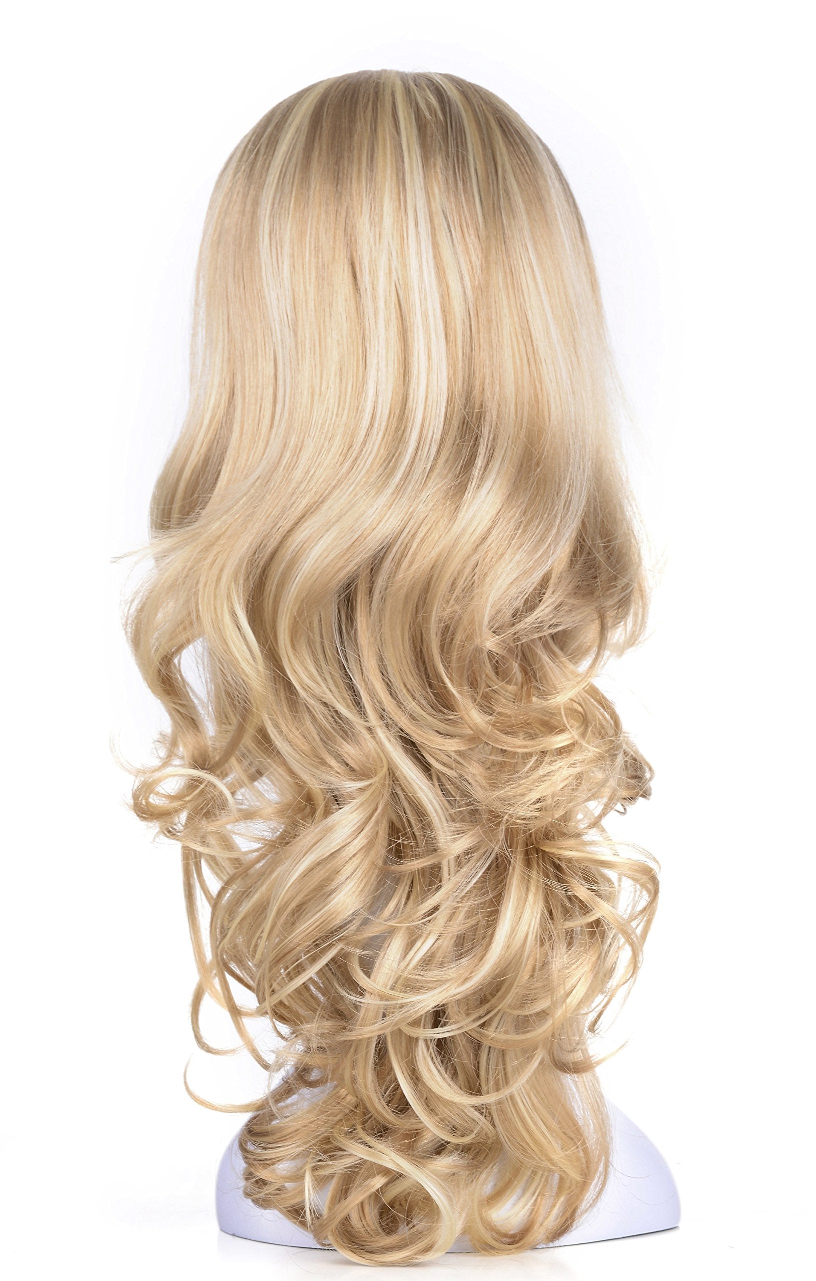R1488H : OneDor 23 Curly 3/4 Ladies Half Wig Kanekalon Hair Synthetic Wigs with Comb on a Mesh Head Cap (R1488H)