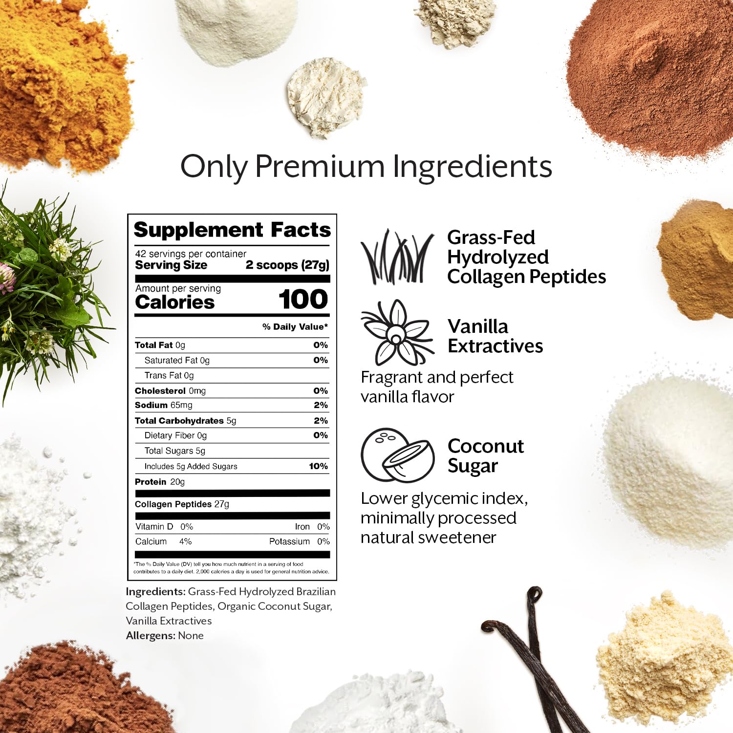 Promix Collagen Peptides, Vanilla, 2.5lb Bulk - Hydrolyzed Collagen Protein Promotes Healthy Skin, Bones, Joints & Recovery Support - Add to Shakes, Smoothies, Beverages & Baking Recipes.