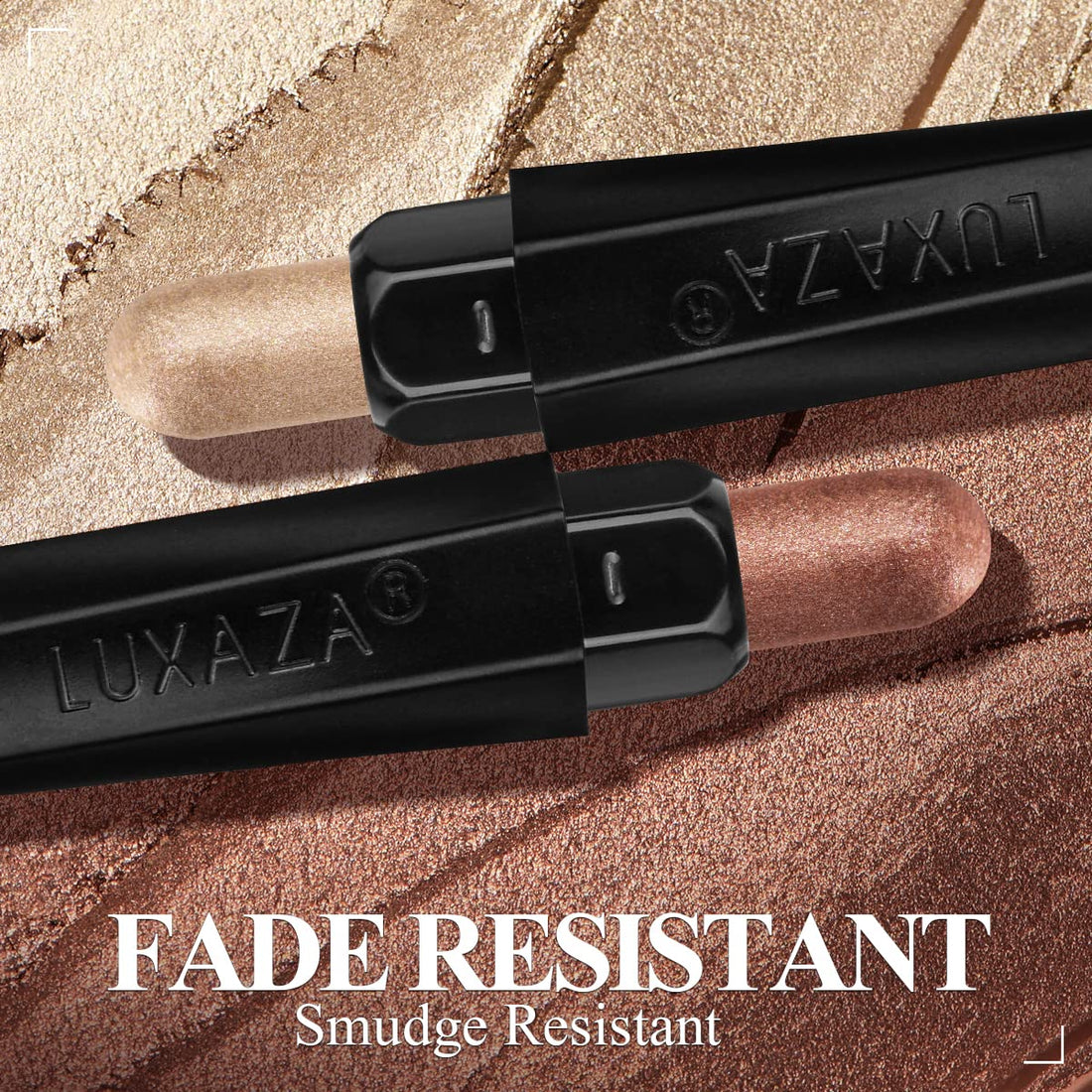 LUXAZA 3PCS Eyeshadow Stick,Champagne Metallic And Shimmer Eye shadow Pencil Crayon Brightener Makeup with Crease-proof Formula,Waterproof & Long Lasting Eye Shadow And Eyeliner Pen Set