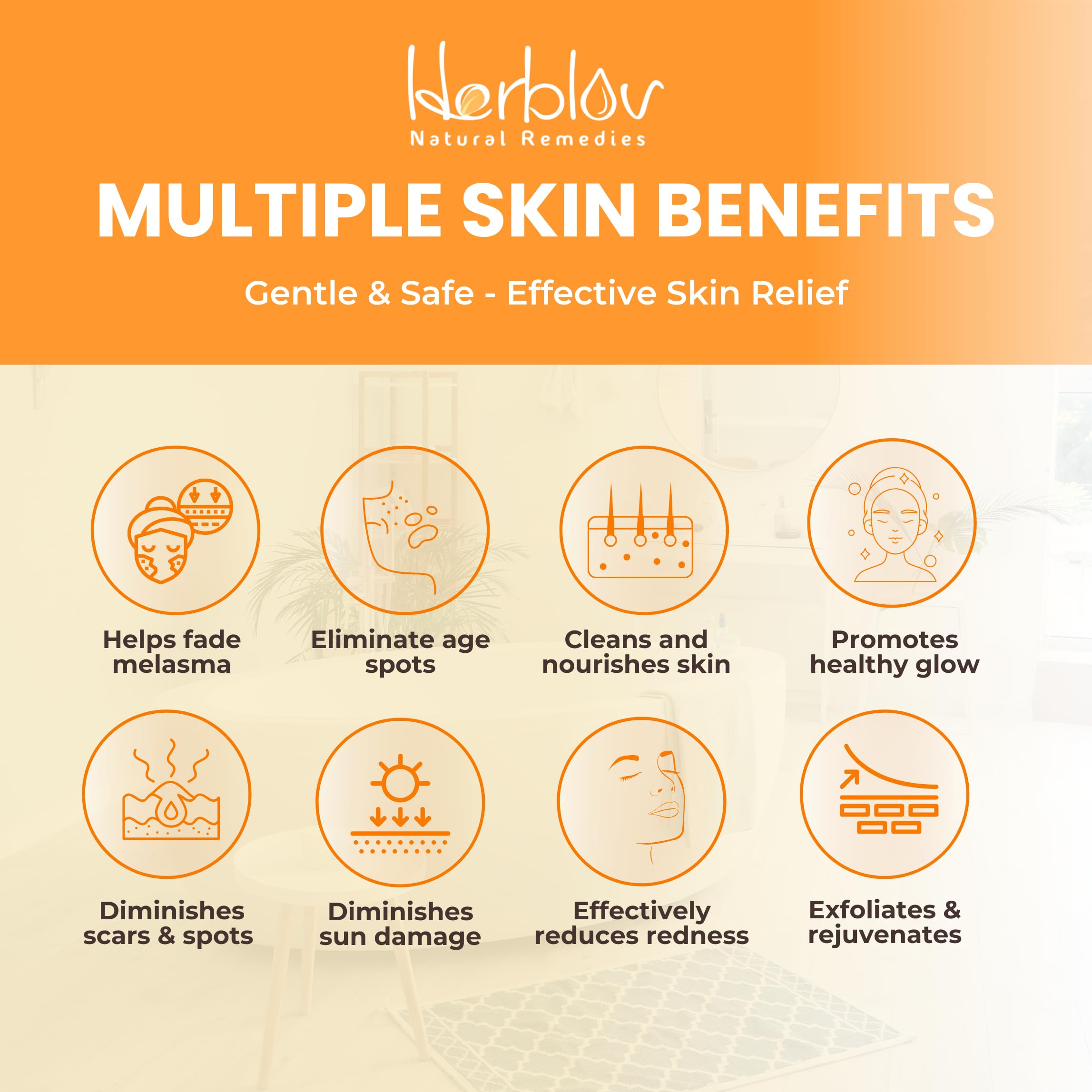 Herblov Turmeric Body Wash – Skin Brightening Liquid Soap for Discoloration – Natural Anti Aging Exfoliating Turmeric Body Wash for Spots, Acne, Sun Damage – Bath Soap Skincare