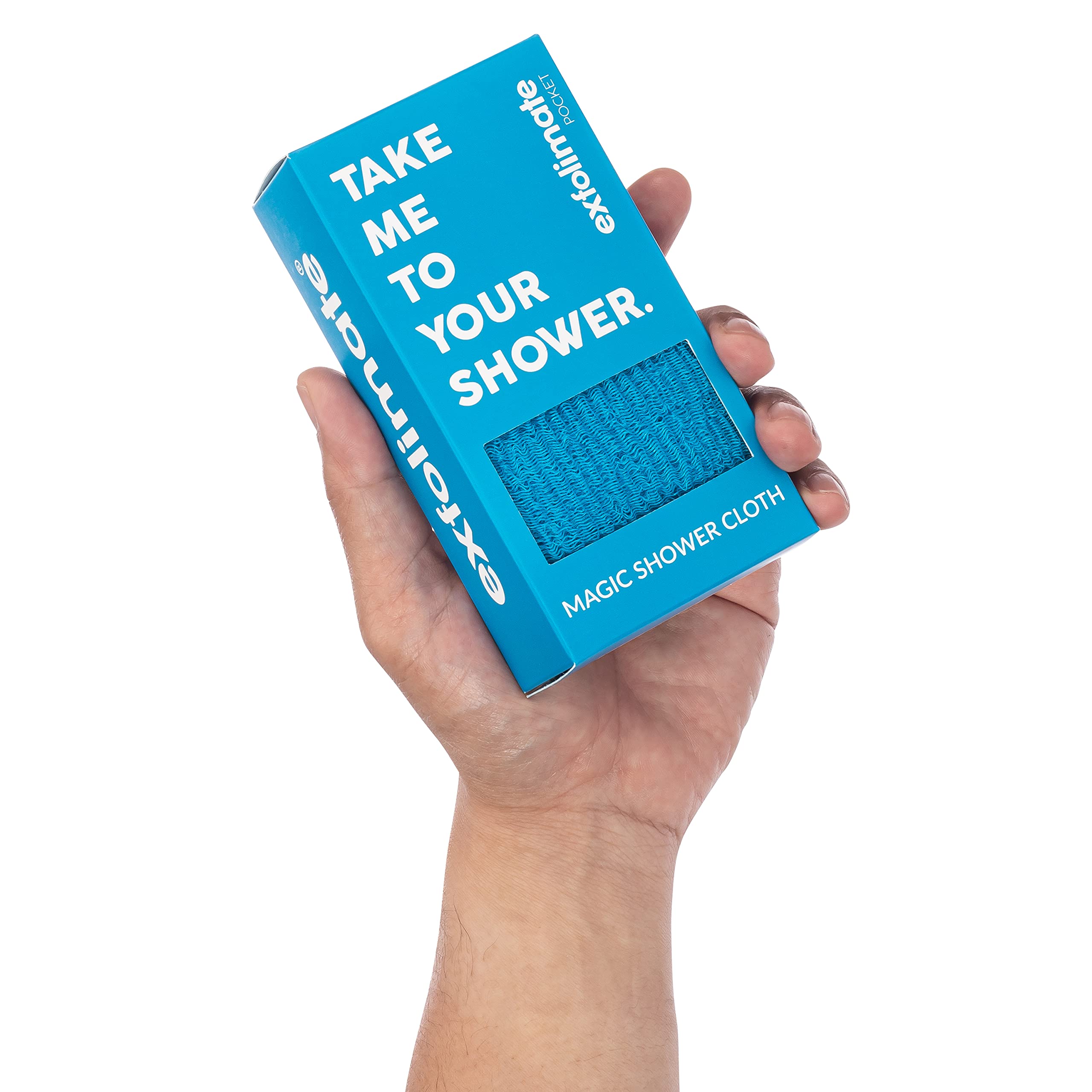 ExfoliMATE | Magic Exfoliating Shower Cloth Gently Removes Dead Skin for a Youthful Clear Complexion (aqua pocket 2.0)