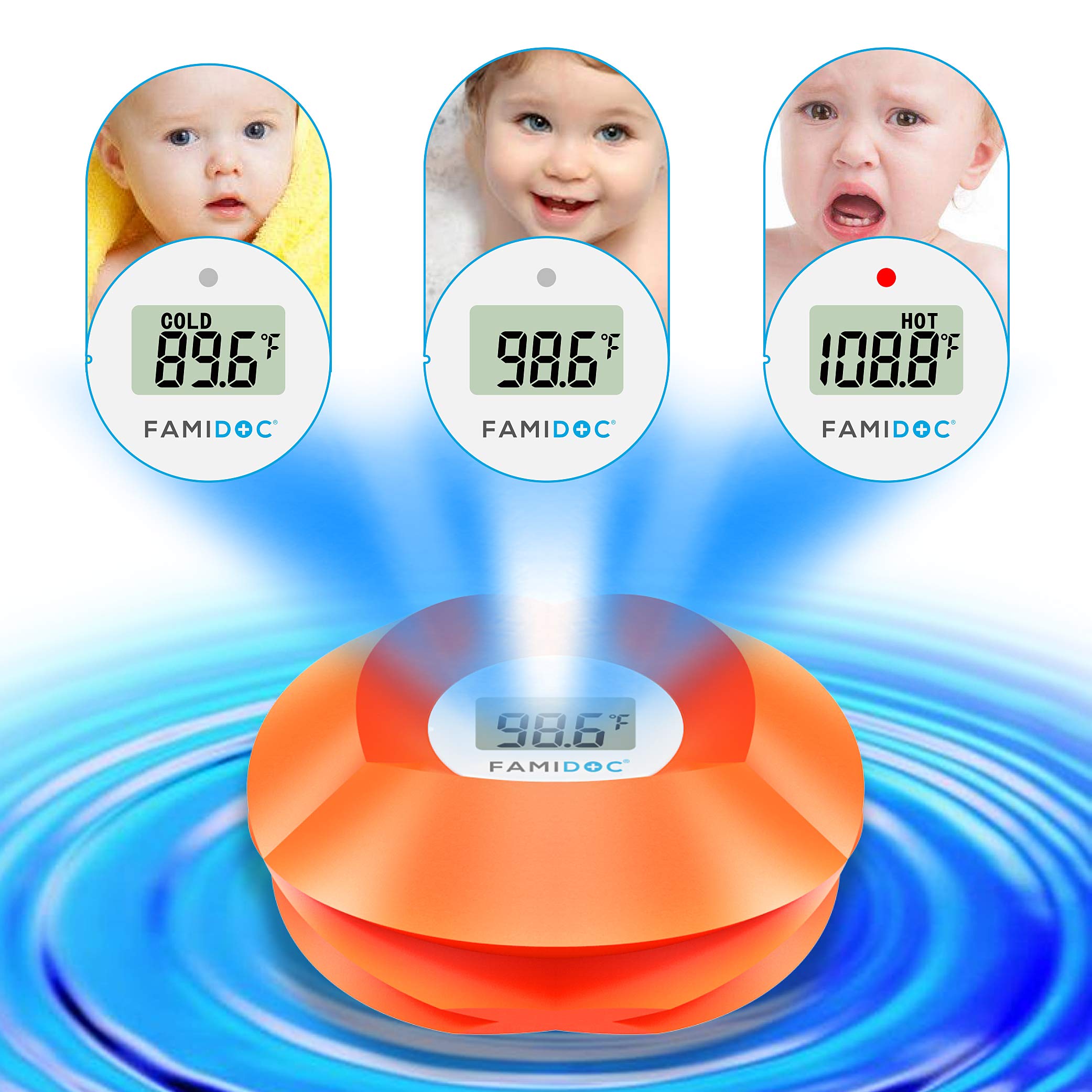 Famidoc Baby Bath Thermometer Floating Toy Bath Tub Thermometers, Flower