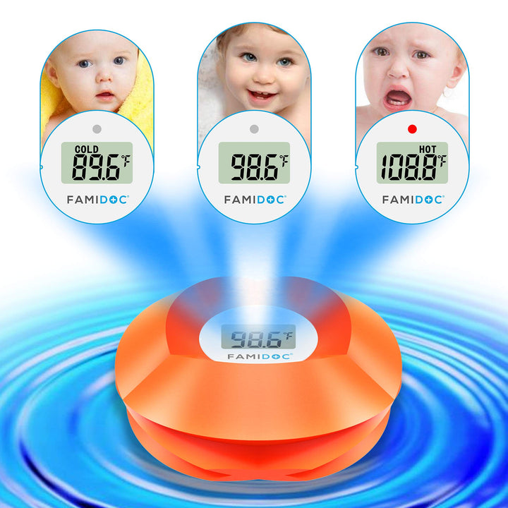 Famidoc Baby Bath Thermometer Floating Toy Bath Tub Thermometers, Flower