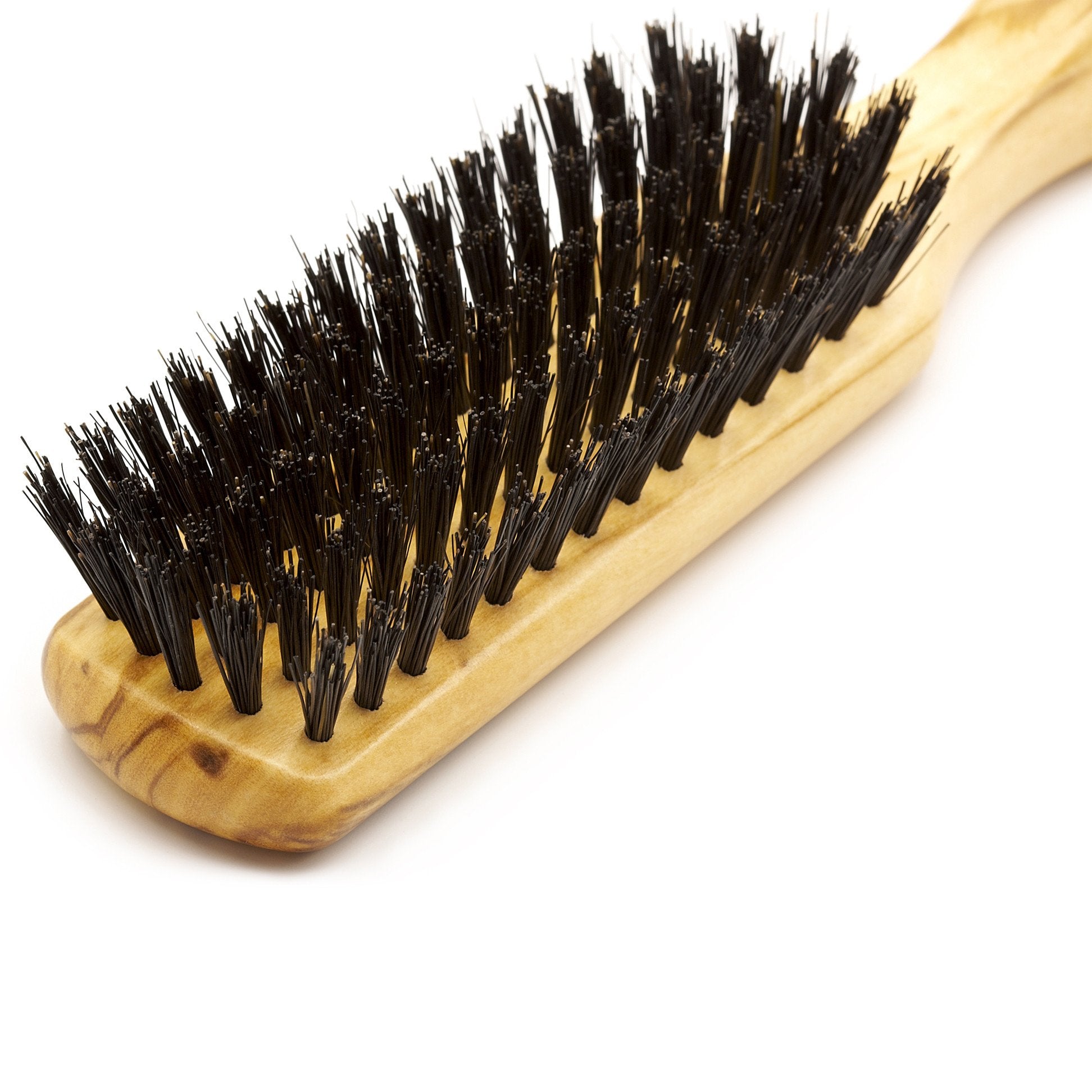 Fendrihan Genuine 100% Boar Bristle 5-Row Hairbrush with Polished Olivewood Handle MADE IN GERMANY