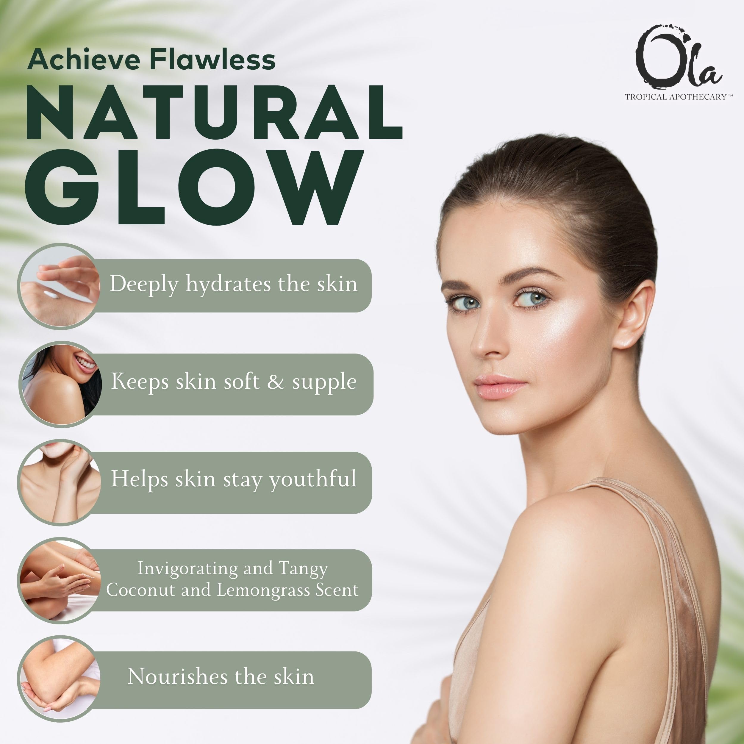 Tropical Apothecary OLA Coconut Body Butter – Moisturizing with Pure Coconut Oil and Hawaiian Plant Extracts - Ideal for Dry Skin - 2.1oz