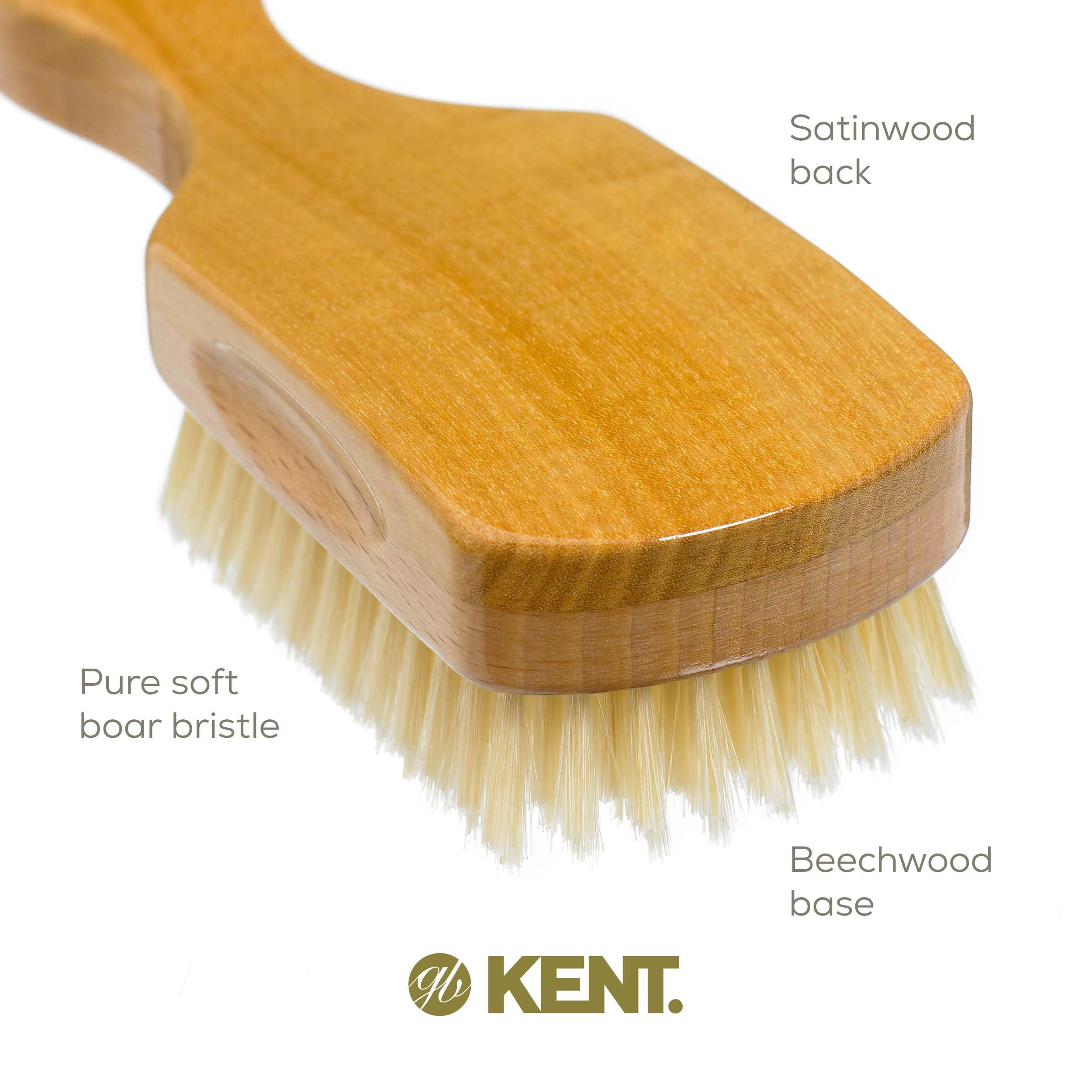 Kent OS11 Rectangular Satinwood White Pure Bristle Club Brush