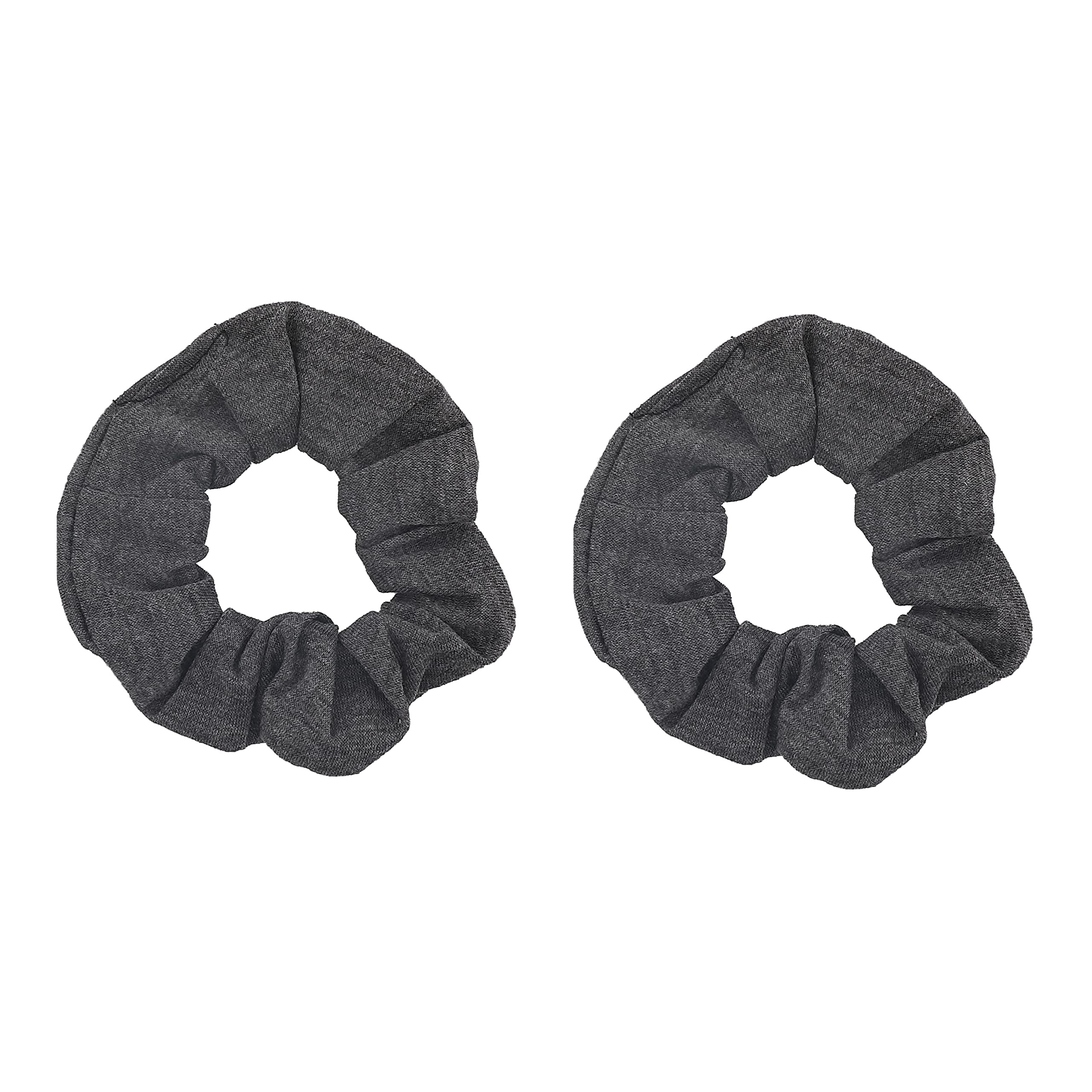 Set of 2 Solid Scrunchies - Dark Heather Grey