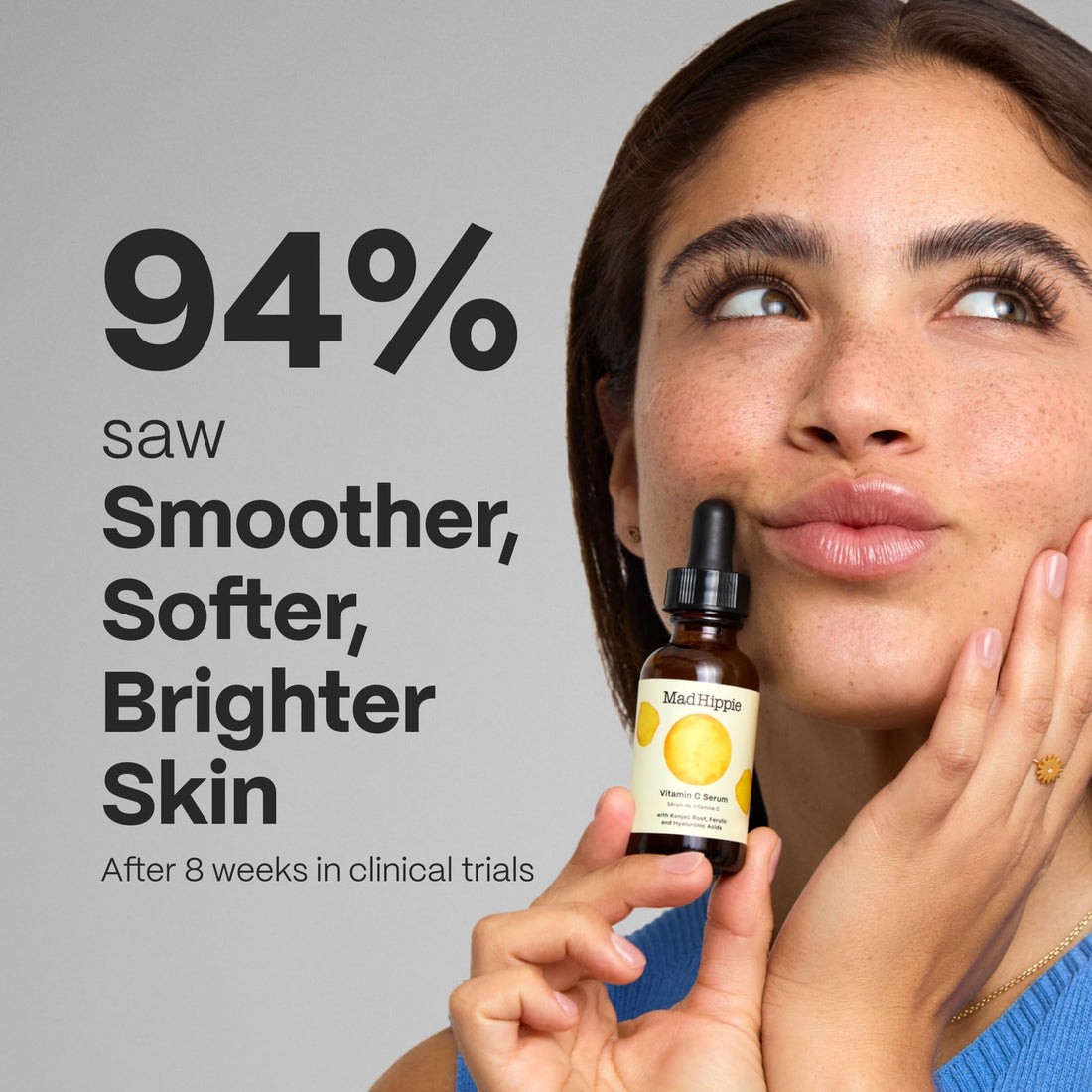 Mad Hippie Vitamin C Serum 2-Pack – Brightening Serum with Hyaluronic Acid, Ferulic Acid, Vitamin E, 1.02 Oz Ea + Varying Pillow Packs