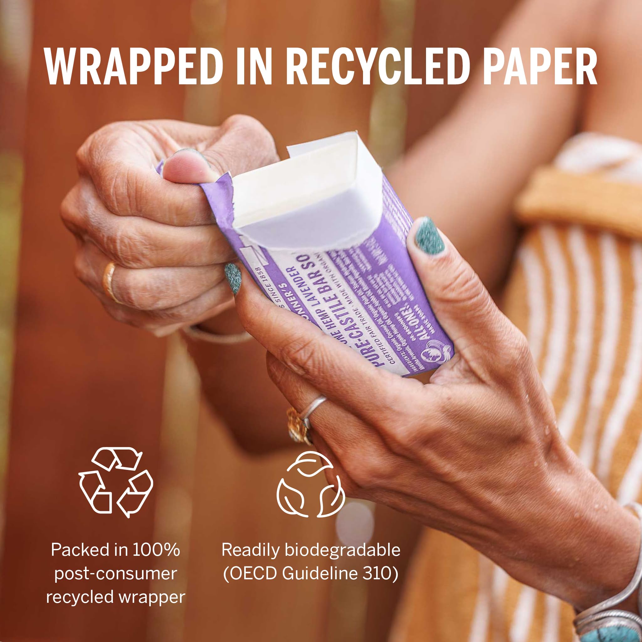 Dr. Bronner's Pure-Castile Bar Soap - Lavender, 5oz. (2 Pack)