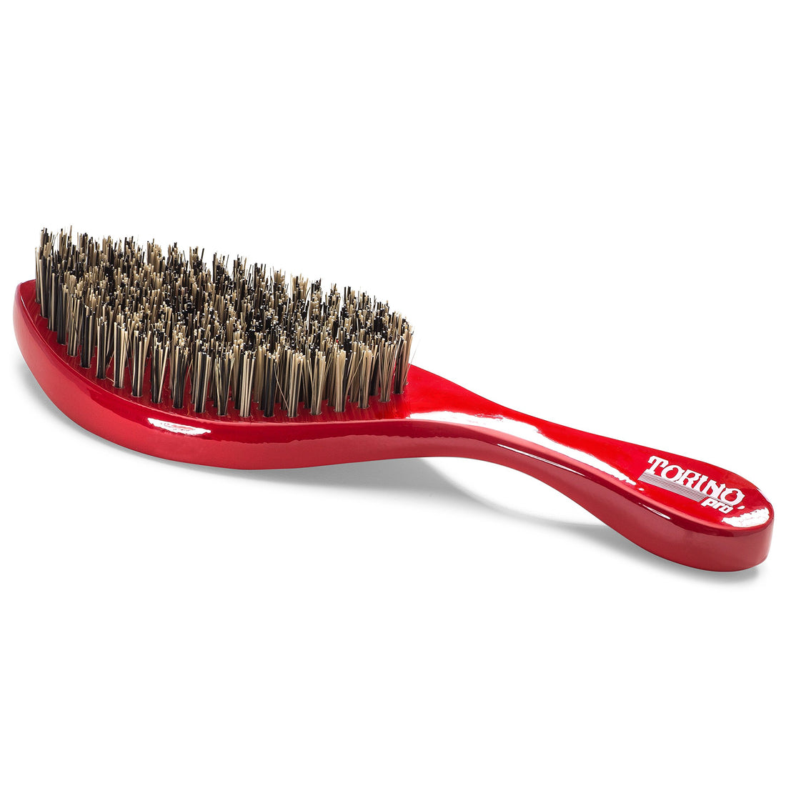 Torino Pro Wave Brush #470 by Brush King - Extra Hard Curve Wave Brush with Reinforced Boar & Nylon Bristles - Great for Wolfing - Curved 360 Waves Brush
