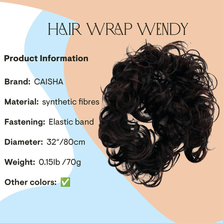 Prettyshop Hairpiece Brown Black Mix #1H6A Hw37: Prettyshop Xxxl Hairpiece Hair Wrap Scrunchie Scrunchy Updos, Voluminous, Curly Messy Bun, Brown Black Mix #1H6A Hw37