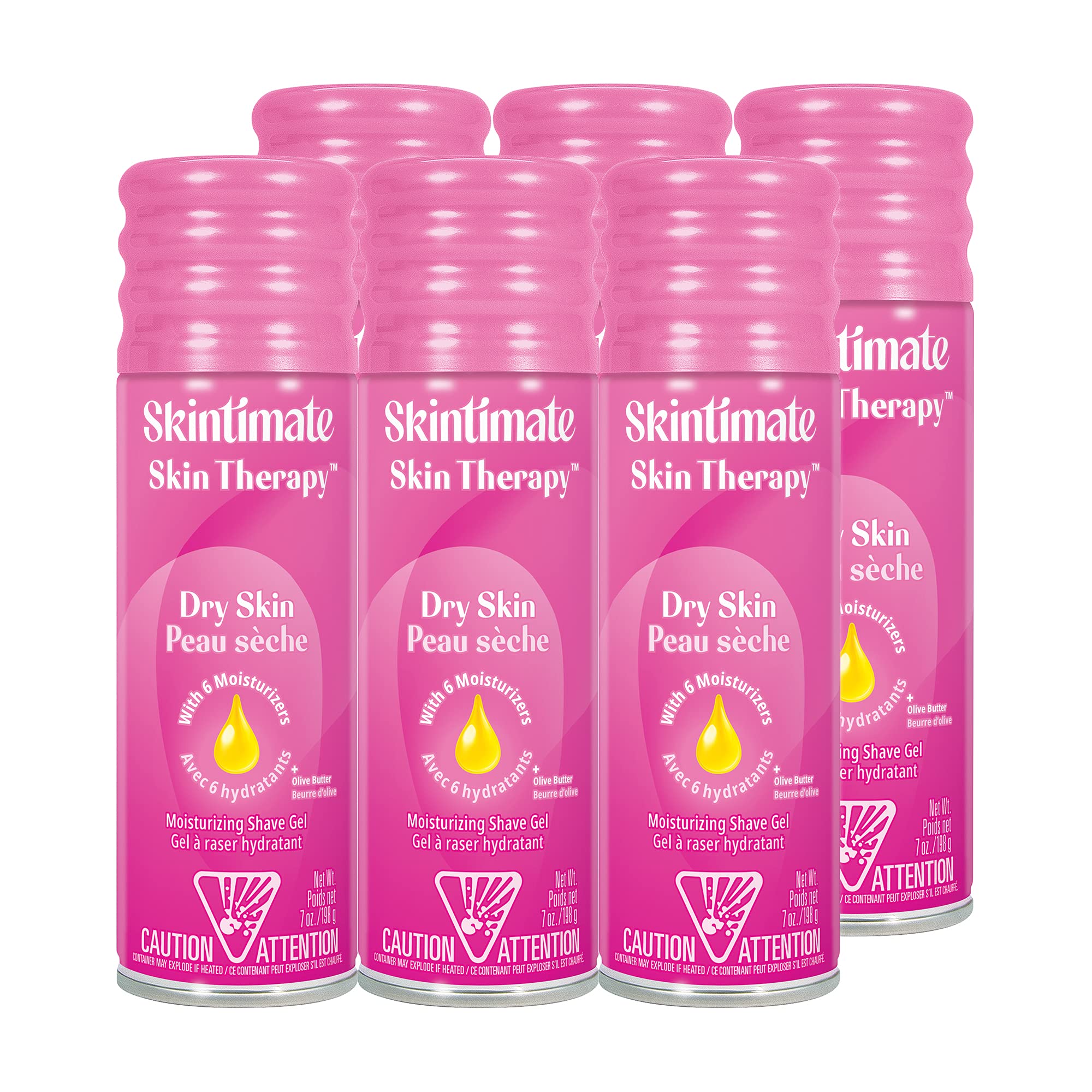Skintimate Shave Gel for Women, Dry Skin, 7-Ounce Cans (Pack of 6)