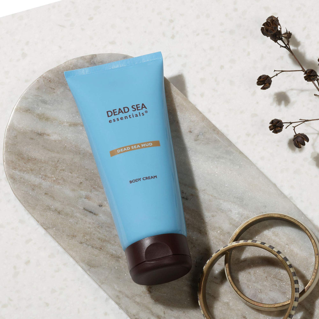 Dead Sea Essentials Mud Body Cream, Skincare Treatment for Dry and Sensitive Skin, Cruelty Free - 6.76 Fl oz, 200 ml