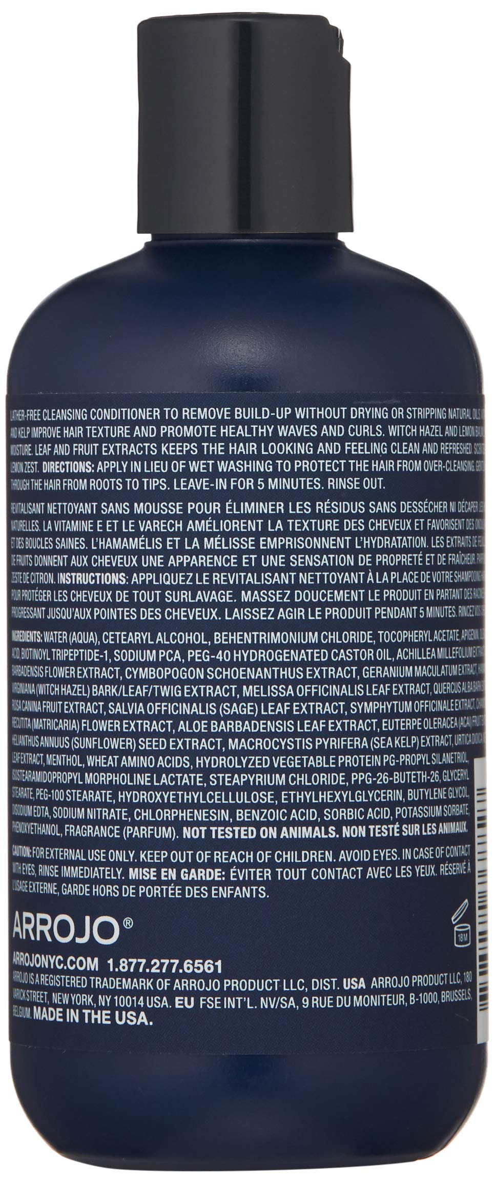 Arrojo Rogue Co-Cleanse Hair Conditioner – Cleansing Conditioner W/Chamomile & Acai Palm - Curl Conditioner For Curly Hair & Healthy Waves – Paraben & Sulfate Free Conditioner (8 oz)