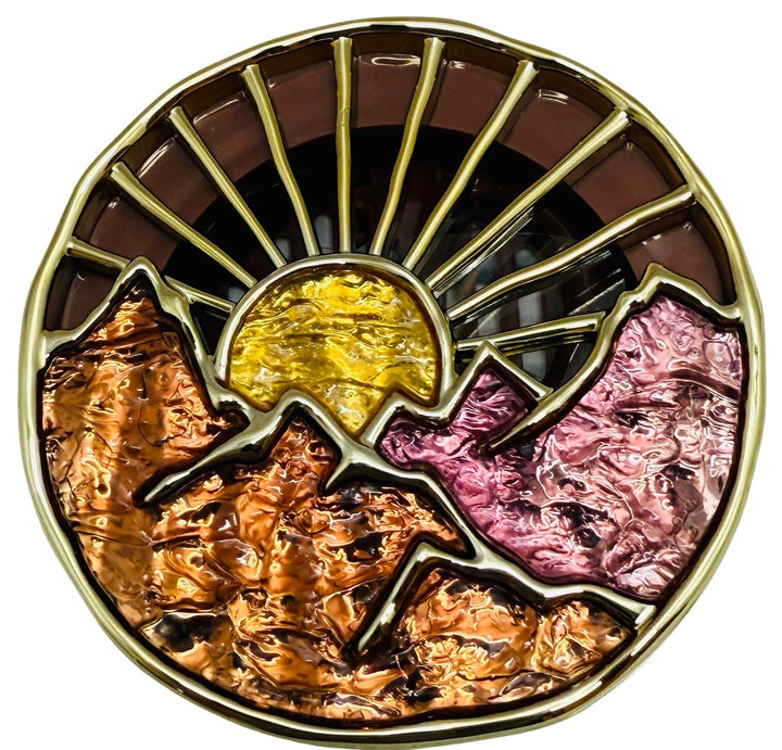 Bath and Body Works Yellow, Orange and Pink with Gold Mountain Sunrise Car Visor Fragrance Holder Easy To Open