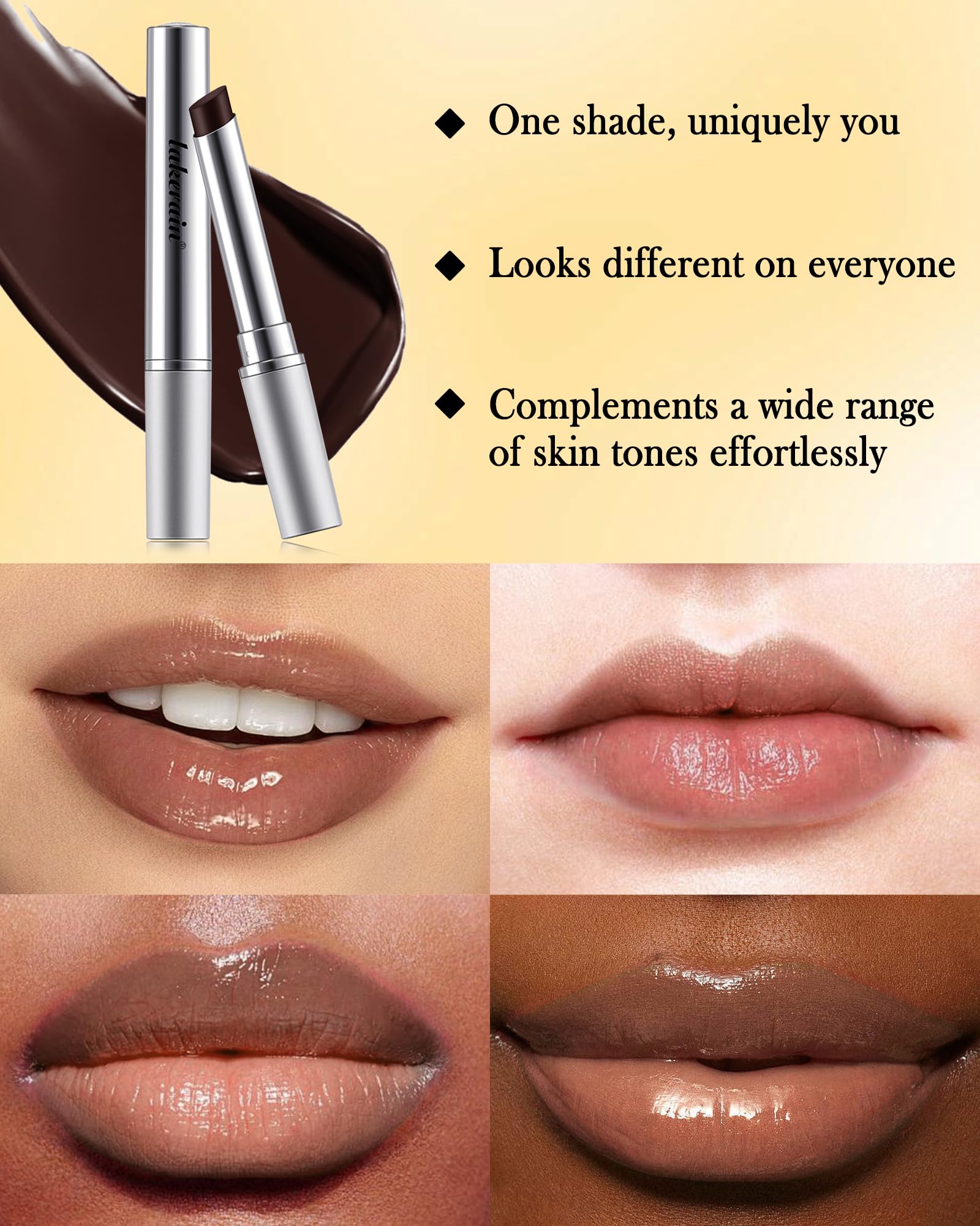 Tinted Lip Balm-1Pcs Hydrating Black Brown Lip Tint Moisturizer, Honey Sugar Yummy Lip Care Balm for Dry Lip, Moisturizing Sheer Lip Gloss Lip Treatment,Mother's Day Makeup Gift for Women Girl