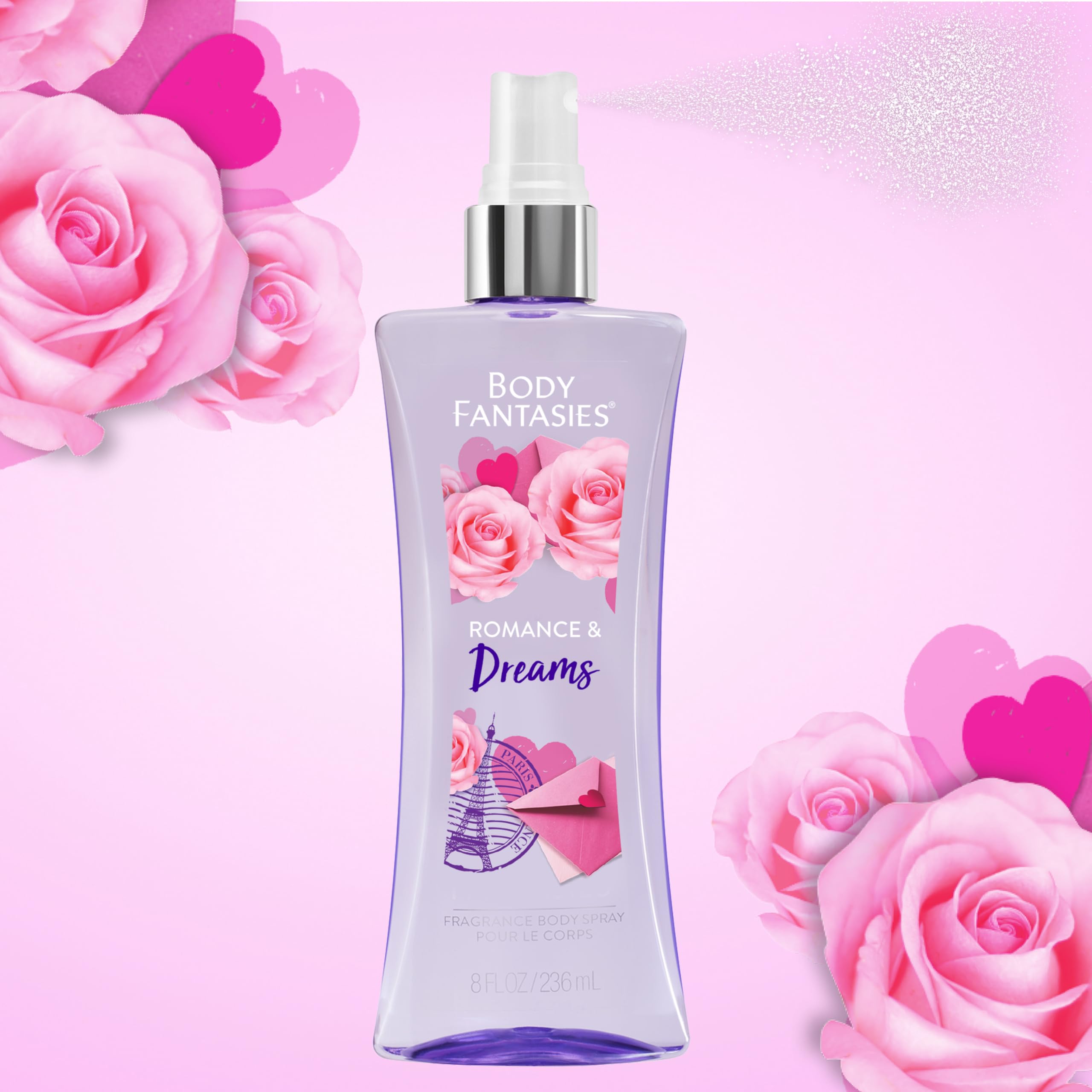 Body Fantasies Signature Body Mist for Women Romance & Dream Fragrance 236ml | Long Lasting Body Spray and Perfume | No Gas