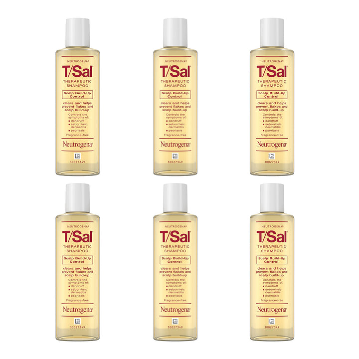 Neutrogena T/Sal Therapeutic Scalp Shampoo for Scalp Build-Up Control with 3% Salicylic Acid, Scalp Treatment for Dandruff, Scalp Psoriasis & Seborrheic Dermatitis Relief, 4.5 fl. oz (Pack of 6)