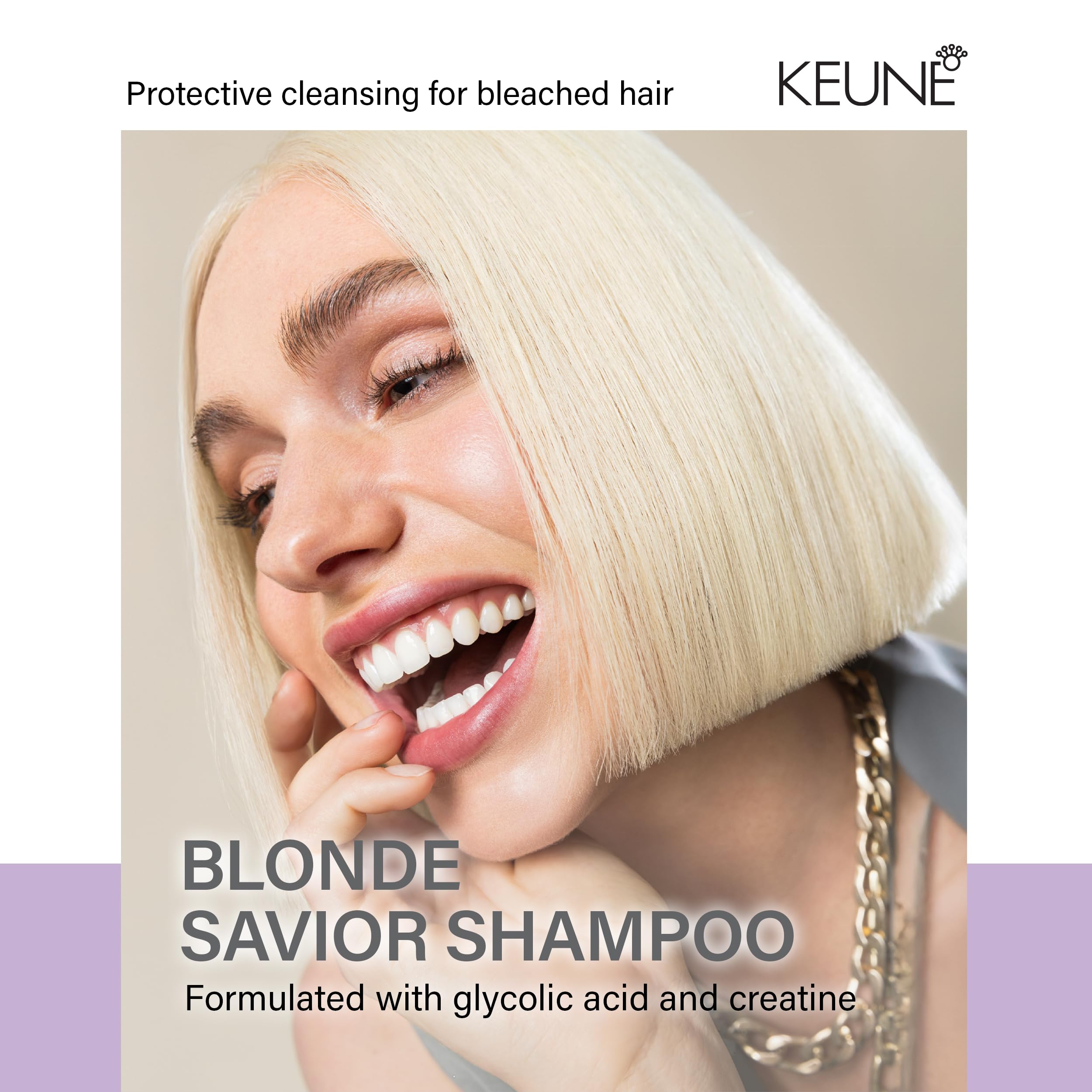 KEUNE Care Blonde Savior Shampoo, Sulfate-Free & Strengthening Cleanser for Blonde & Bleached Hair, 10.1 Fl Oz