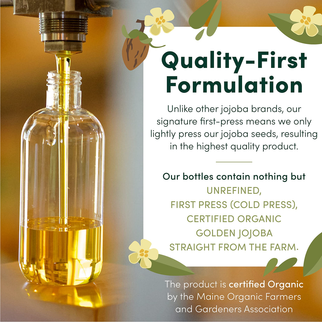 Organic HobaCare Jojoba Oil 250ml (8.45 oz) by Hobacare