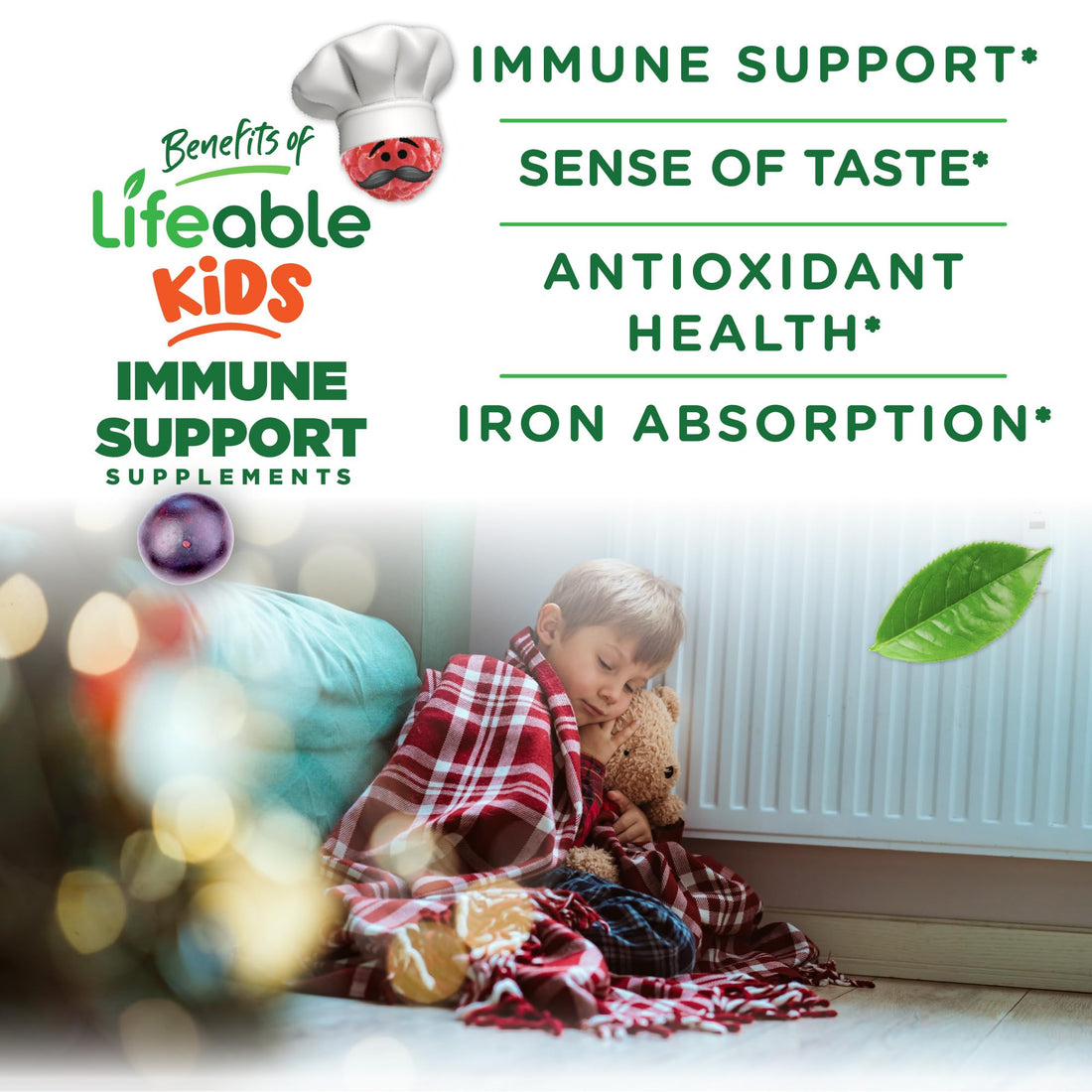 Lifeable Kids Immune Support Gummies | Elderberry Vitamin C and Zinc | Great Tasting Immune Support Supplement Elderberry Gummies for Kids | Kids Elderberry Gummies for Boys, Girls | 90 Gummies
